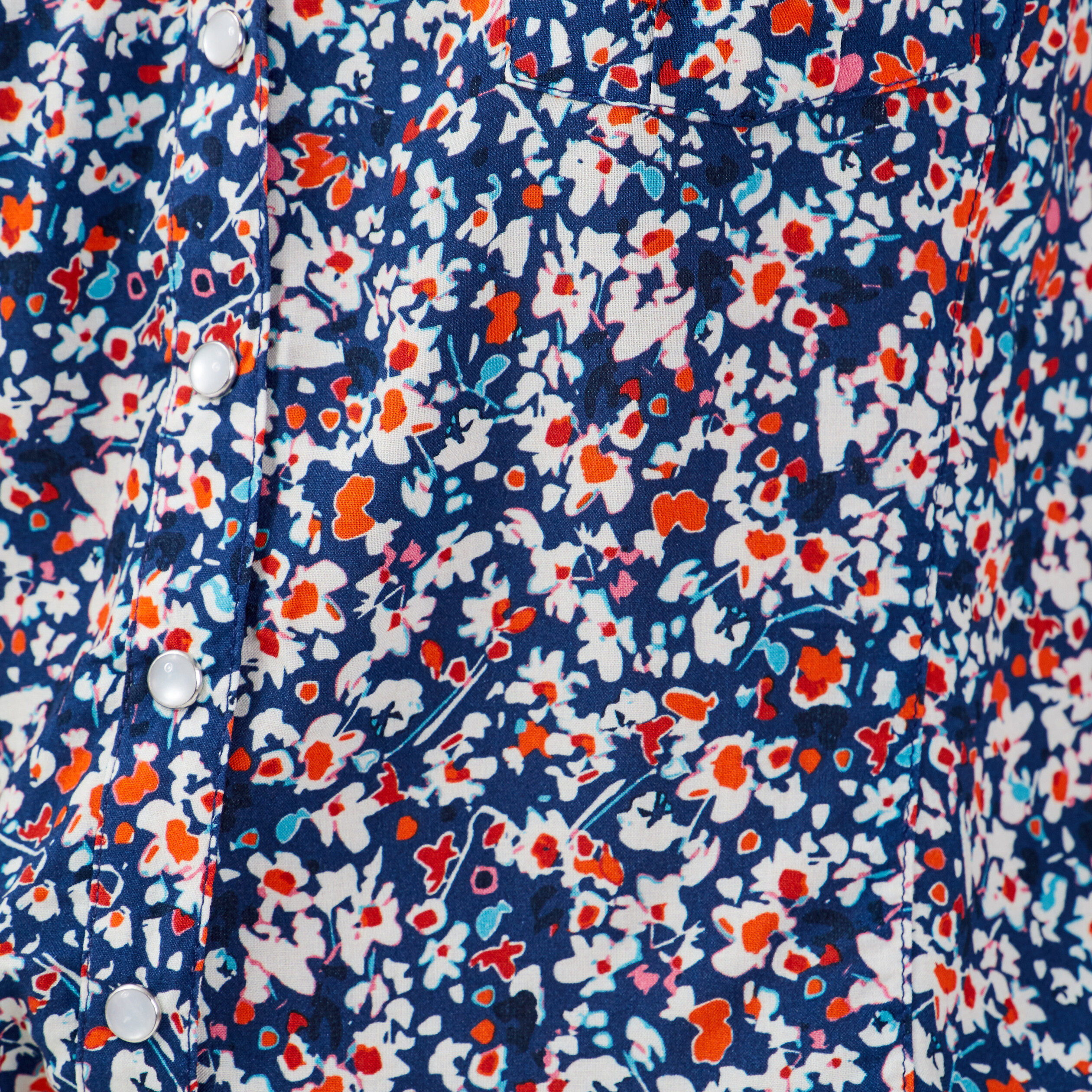 Chemise manches longues bleu femme