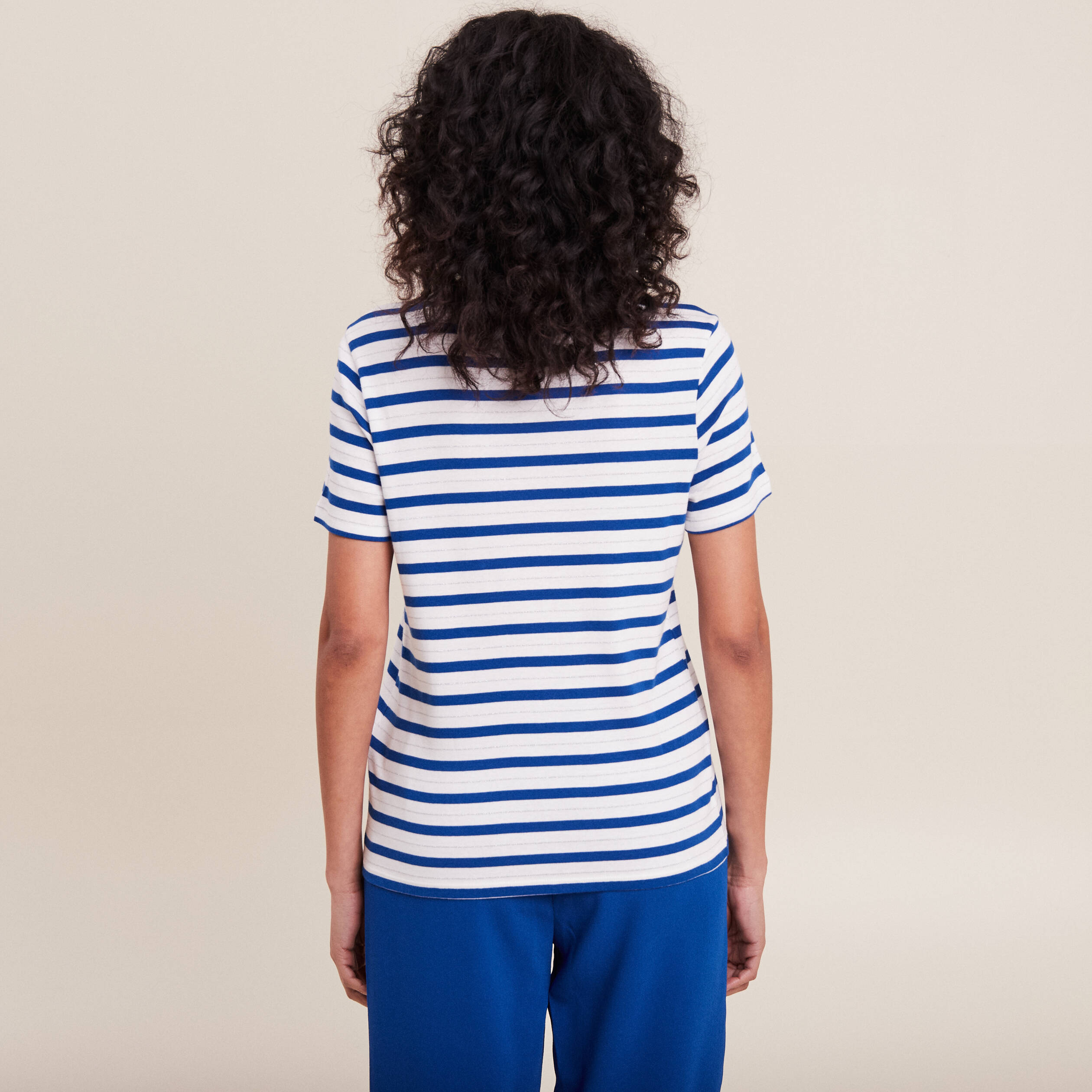 T-shirt manches courtes bleu femme