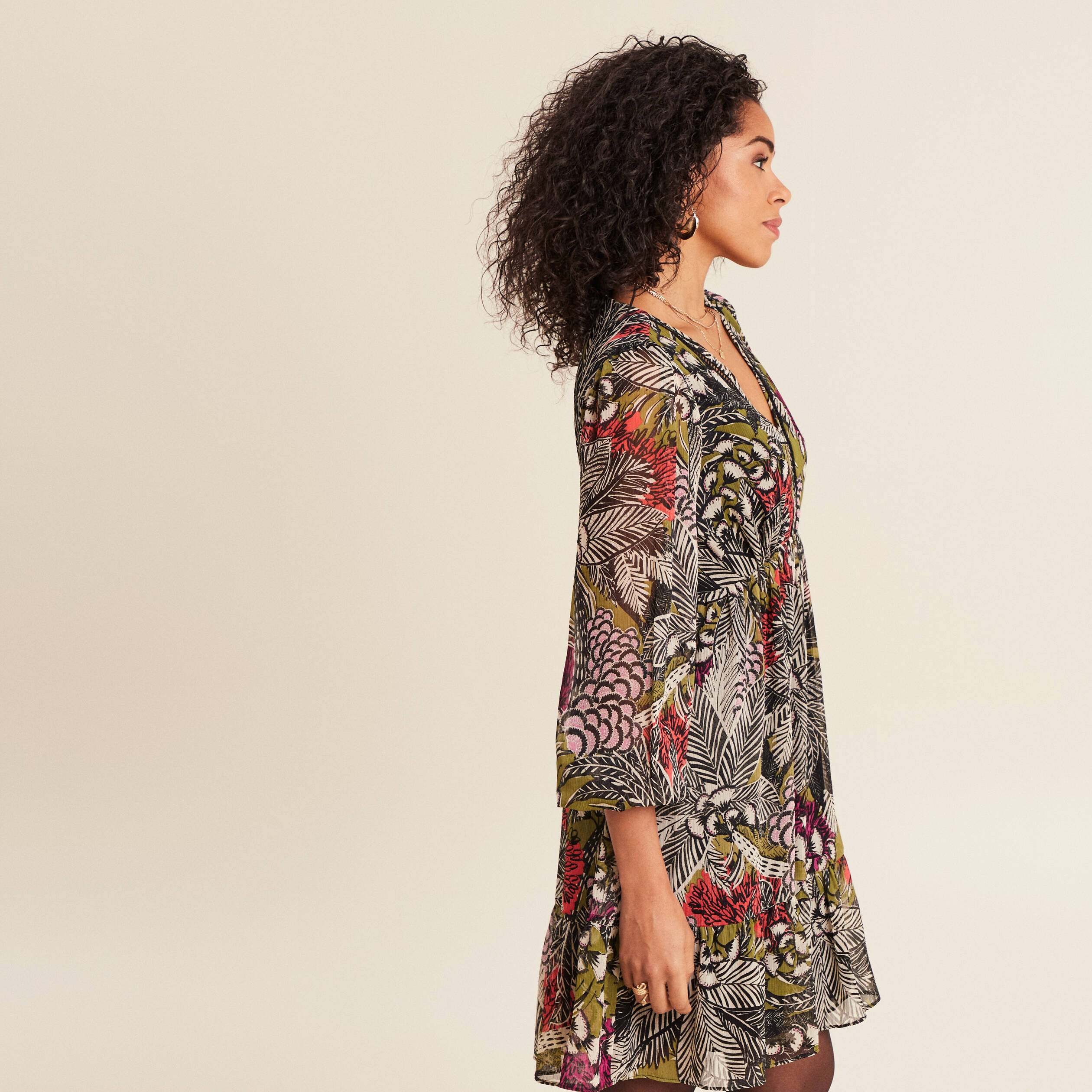 robe evasee fluide vert femme Robe évasée fluide vert femme