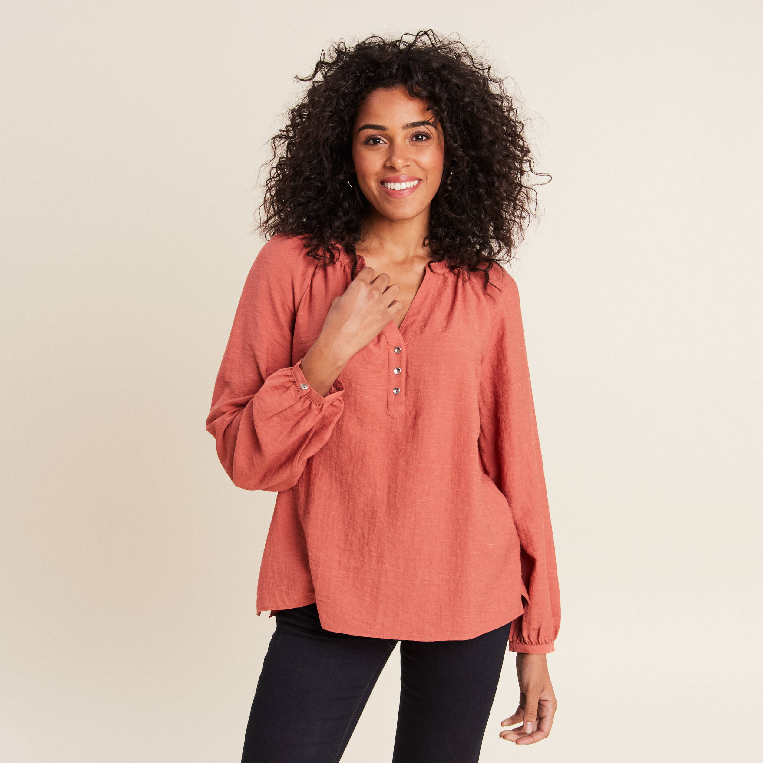 blouse manches longues vieux rose femme Blouse manches longues vieux rose femme