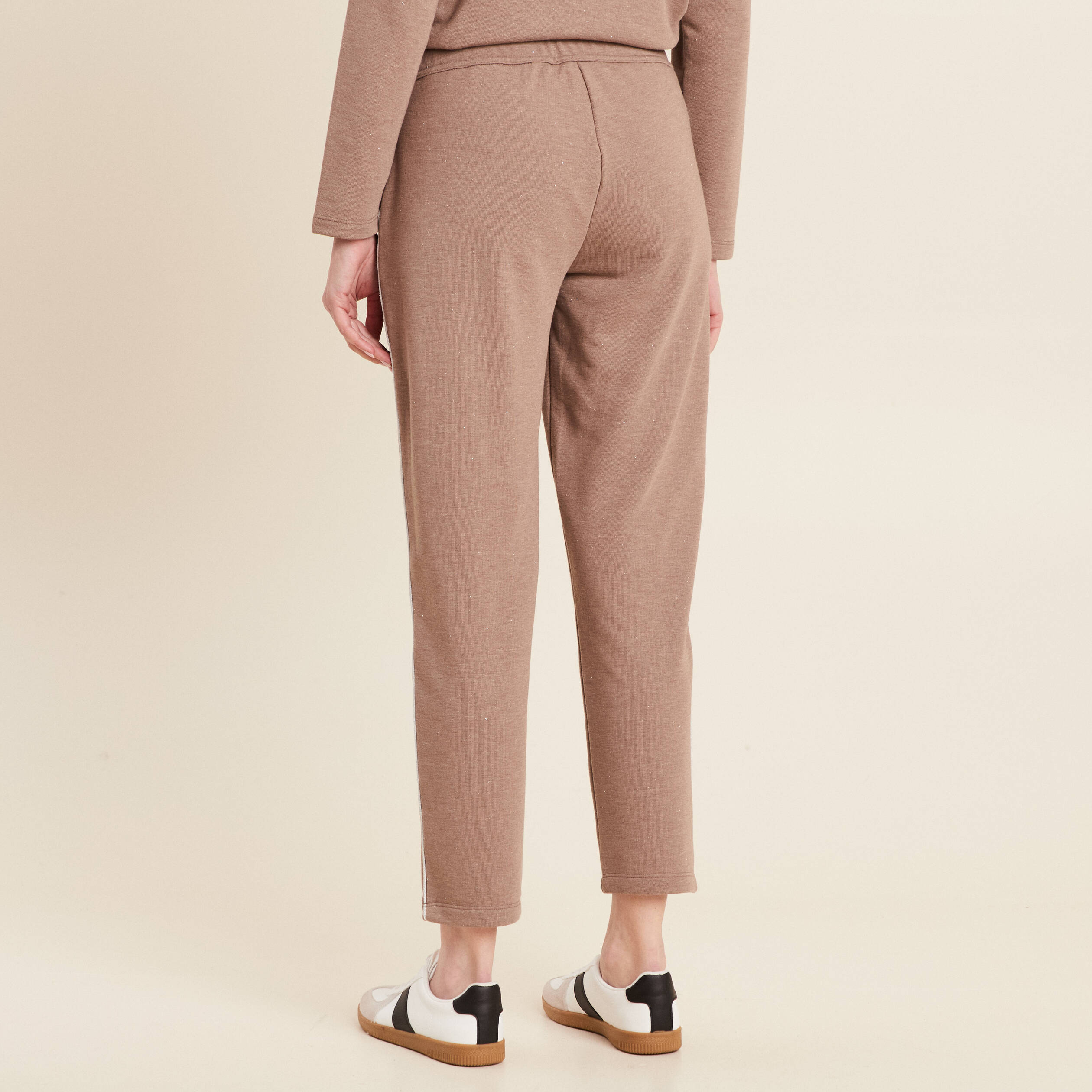 Pantalon jogging 7/8ème taupe femme