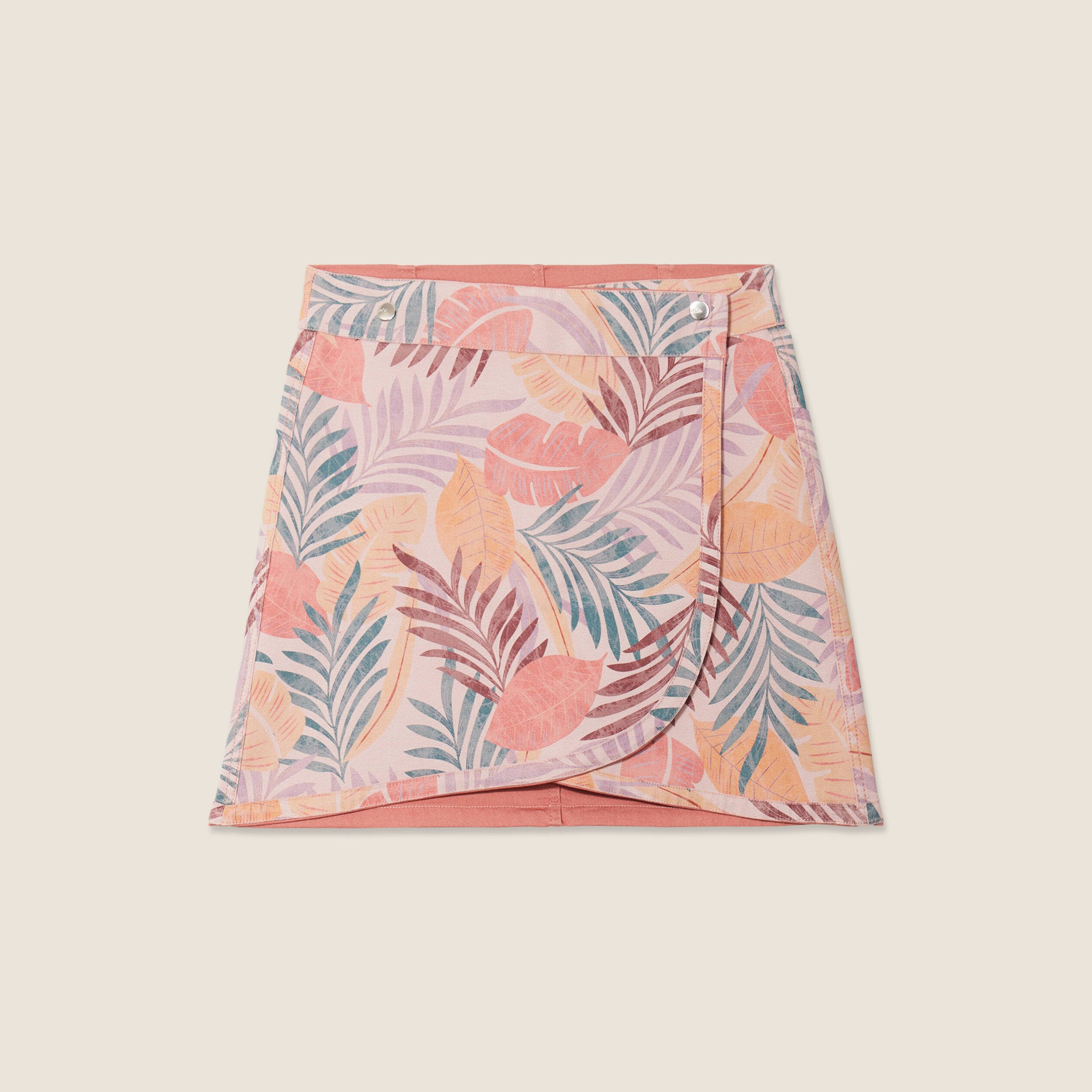 Jupe portefeuille réversible orange corail femme