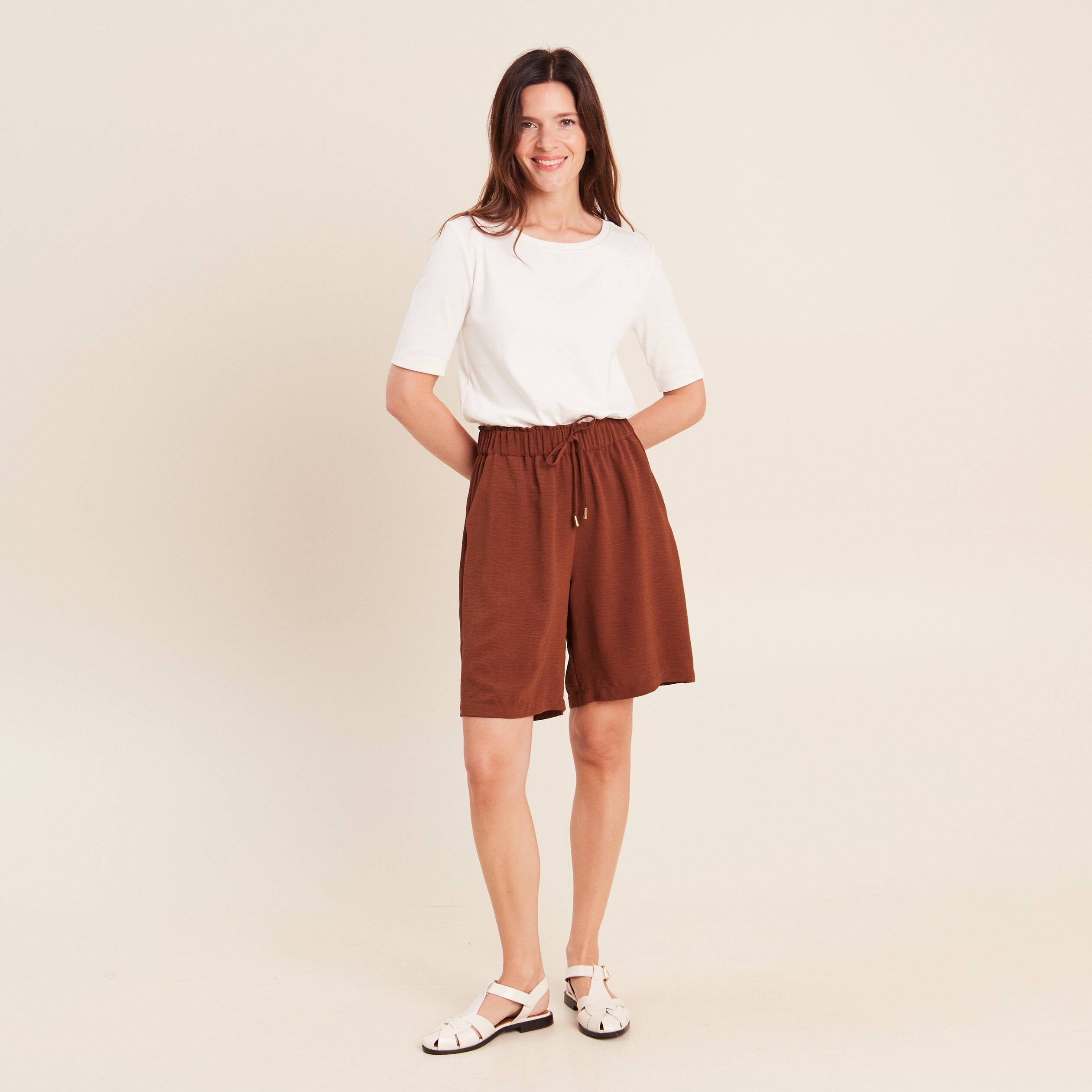 Bermuda marron femme