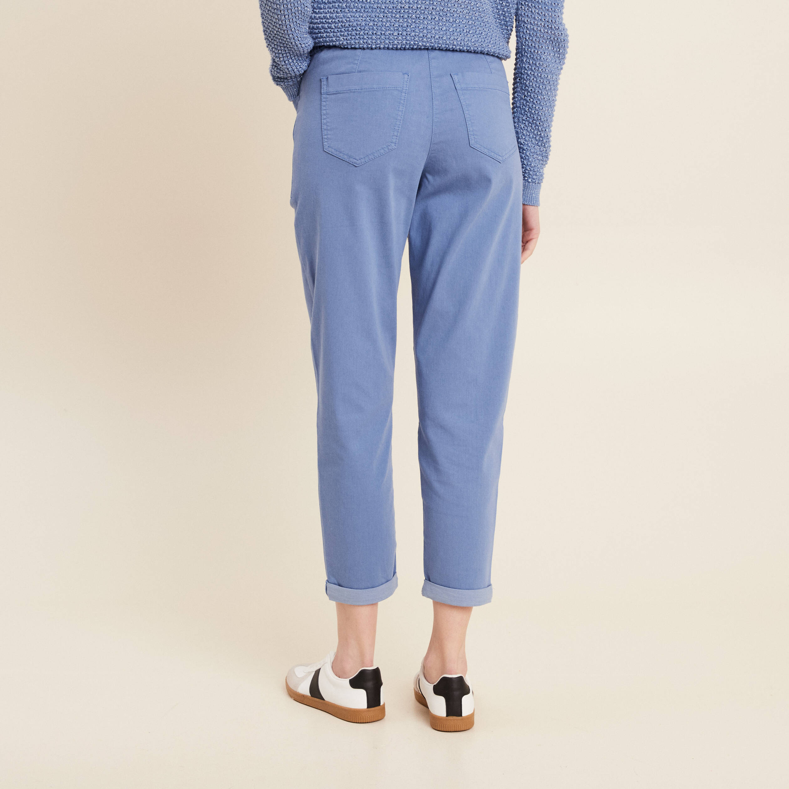 pantalon coupe droite a coulisse bleu ciel femme Pantalon coupe droite à coulisse bleu ciel femme
