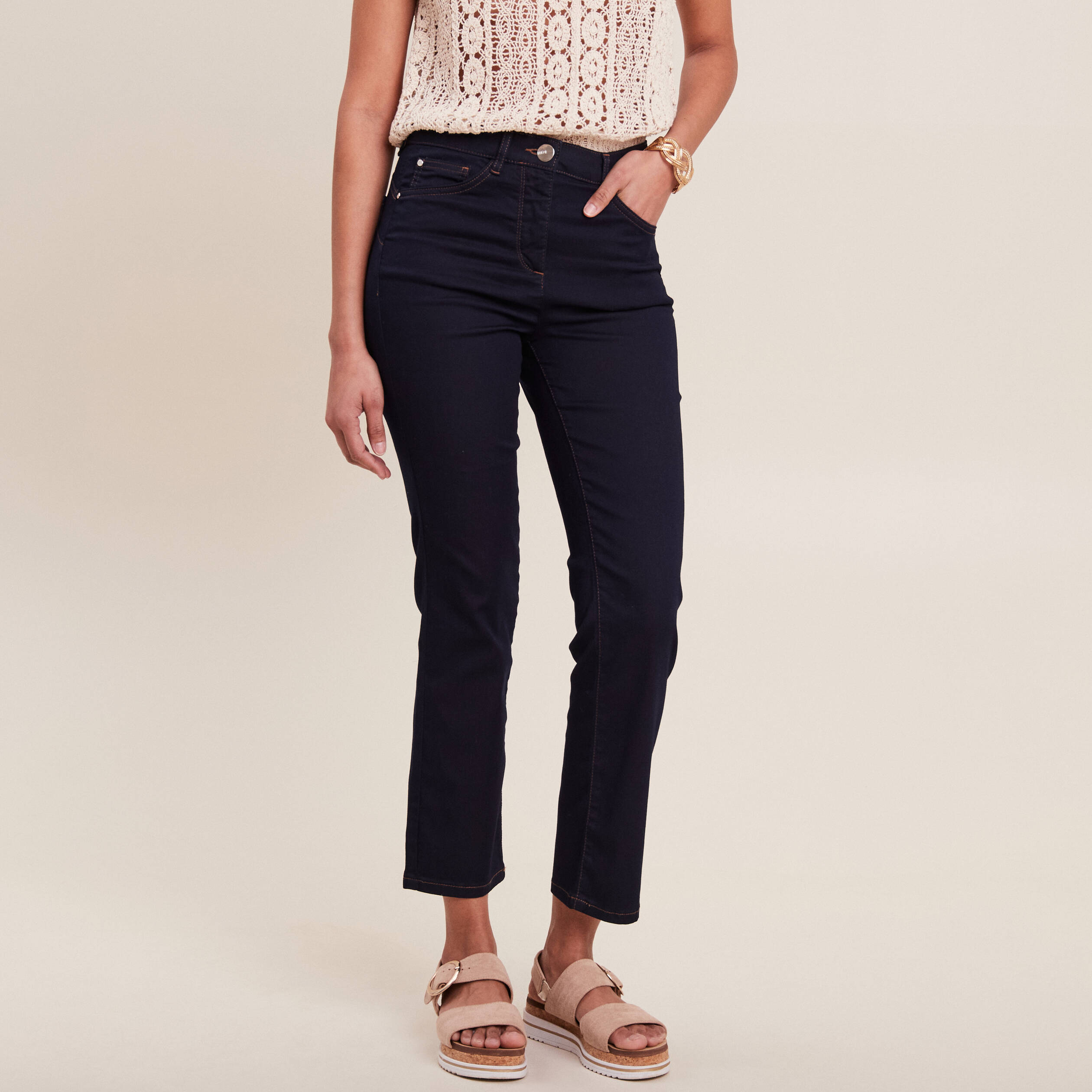 Jeans Pantalon Femme Droit Taille Haute Jean Droit Taille Haute