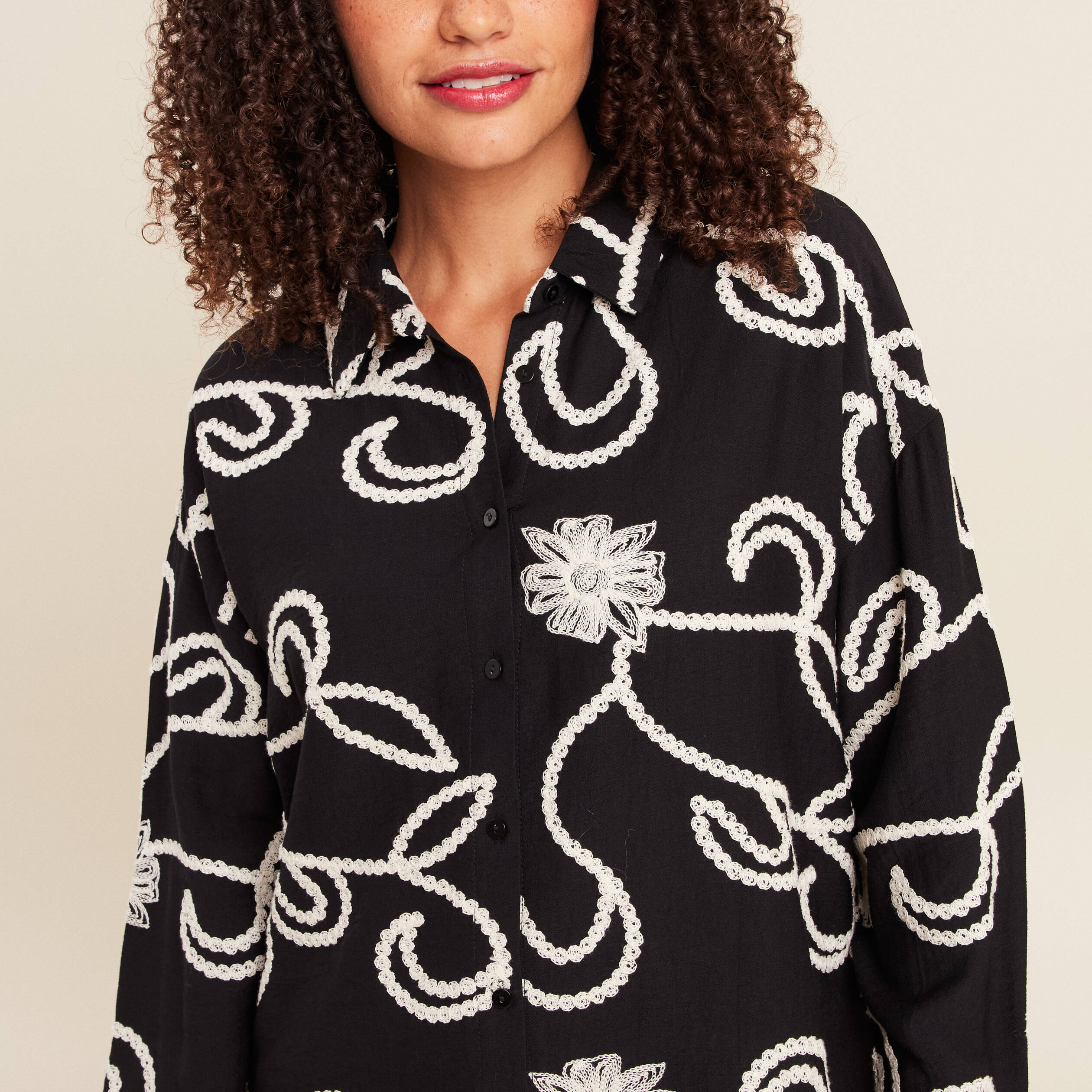 Broderie Chemisier Femme Noir Chemise Avec Broderie Anglaise