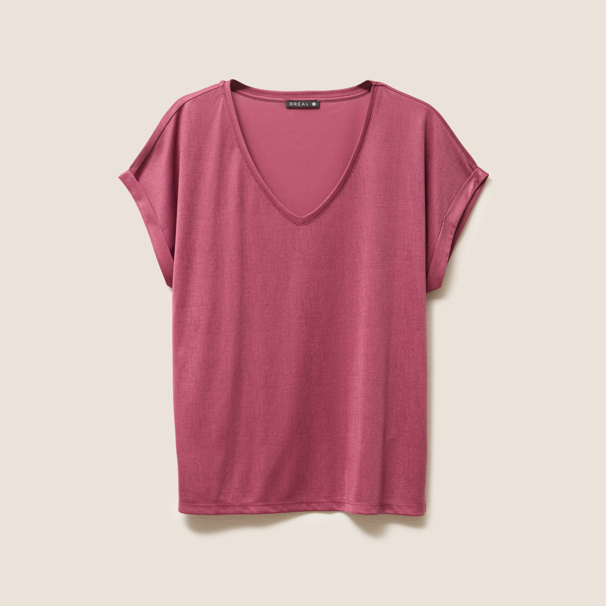T-shirt manches courtes vieux rose femme