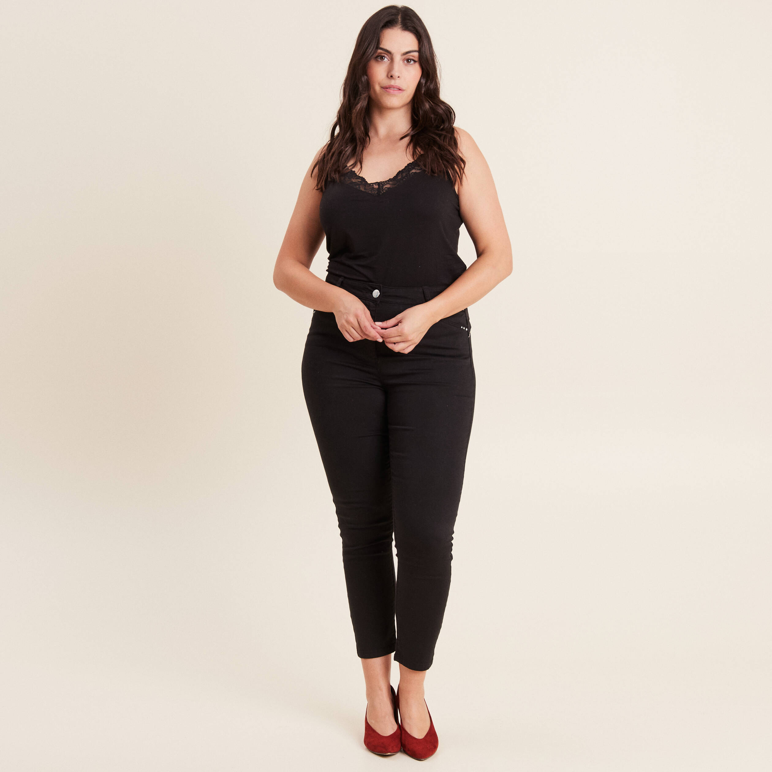 Débardeur thermo-douceur bretelles fines noir femme