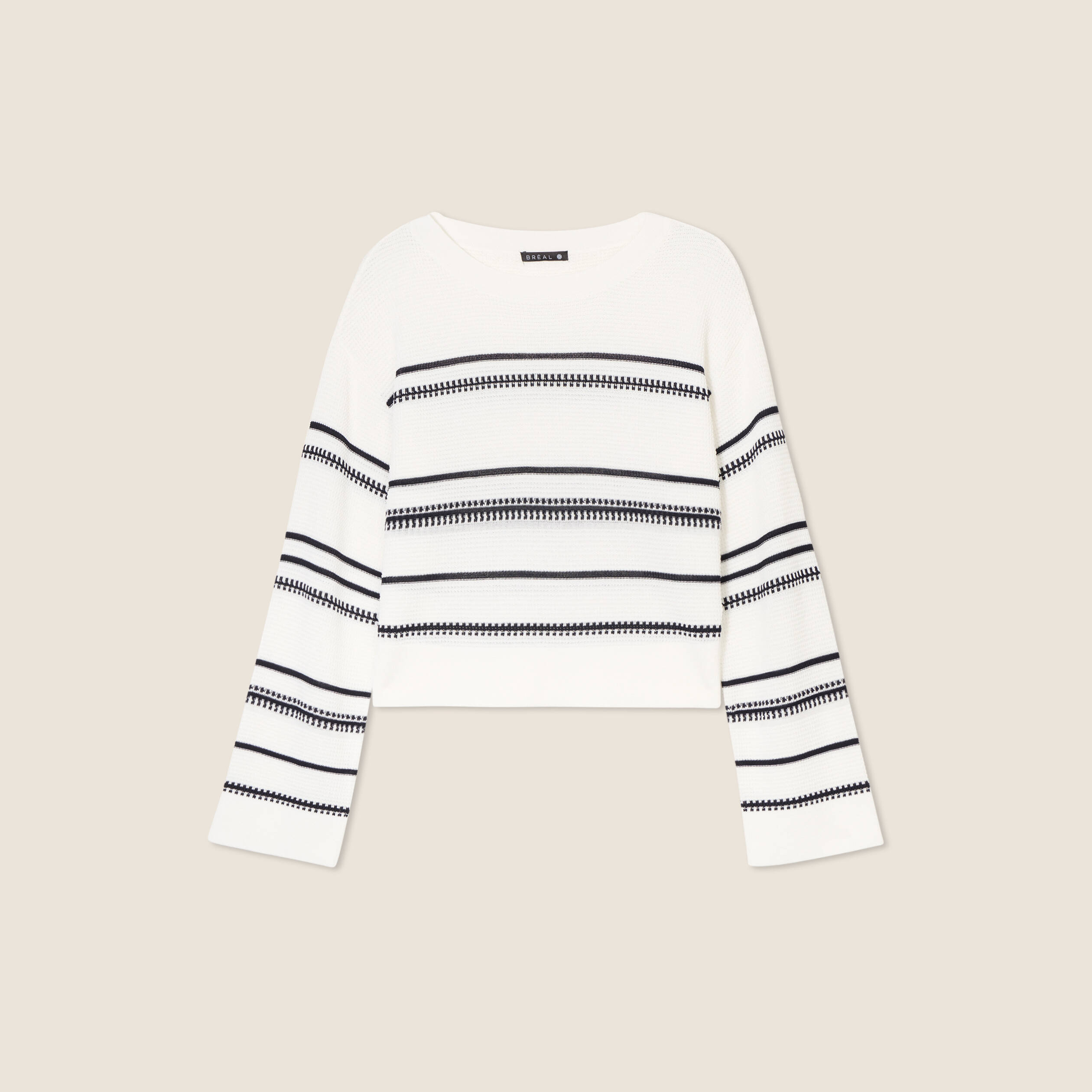 Pull manches longues blanc femme
