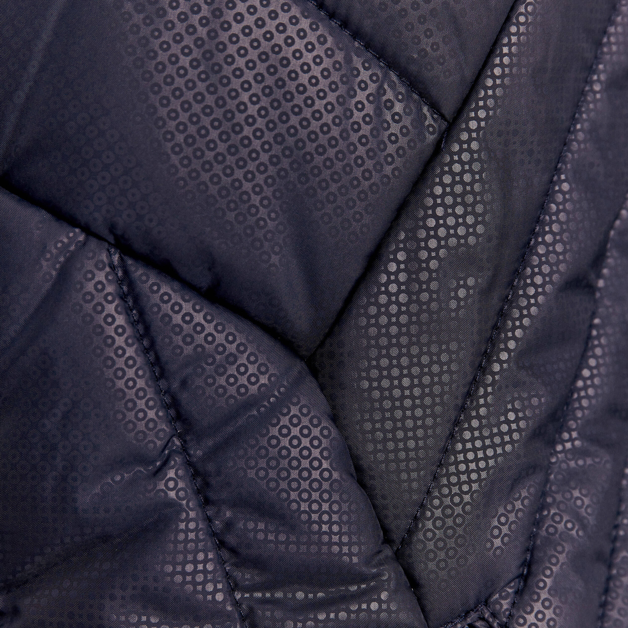 Doudoune déperlante droite zippée bleu foncé femme