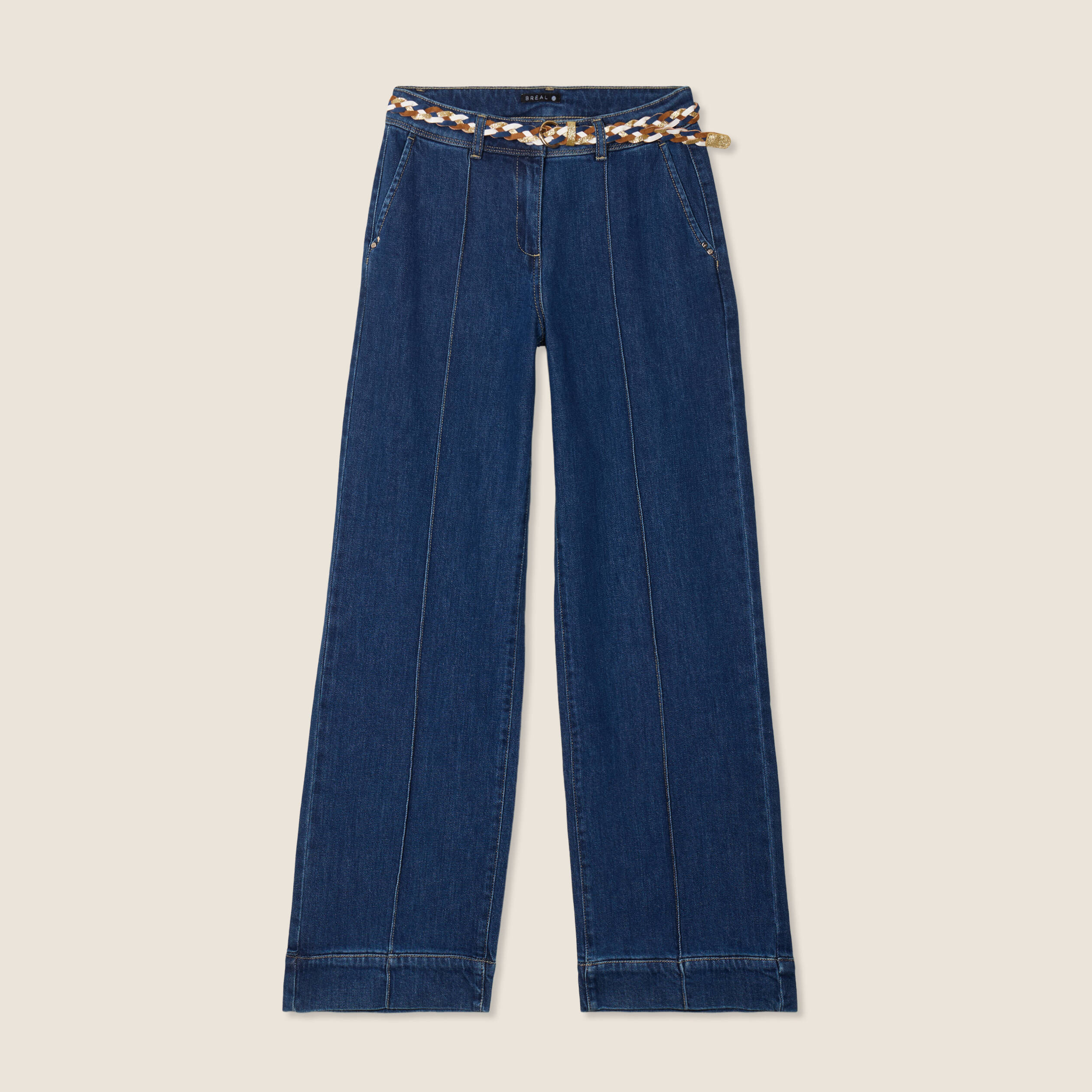 jean large ceinture denim stone femme Jean large ceinturé denim stone femme