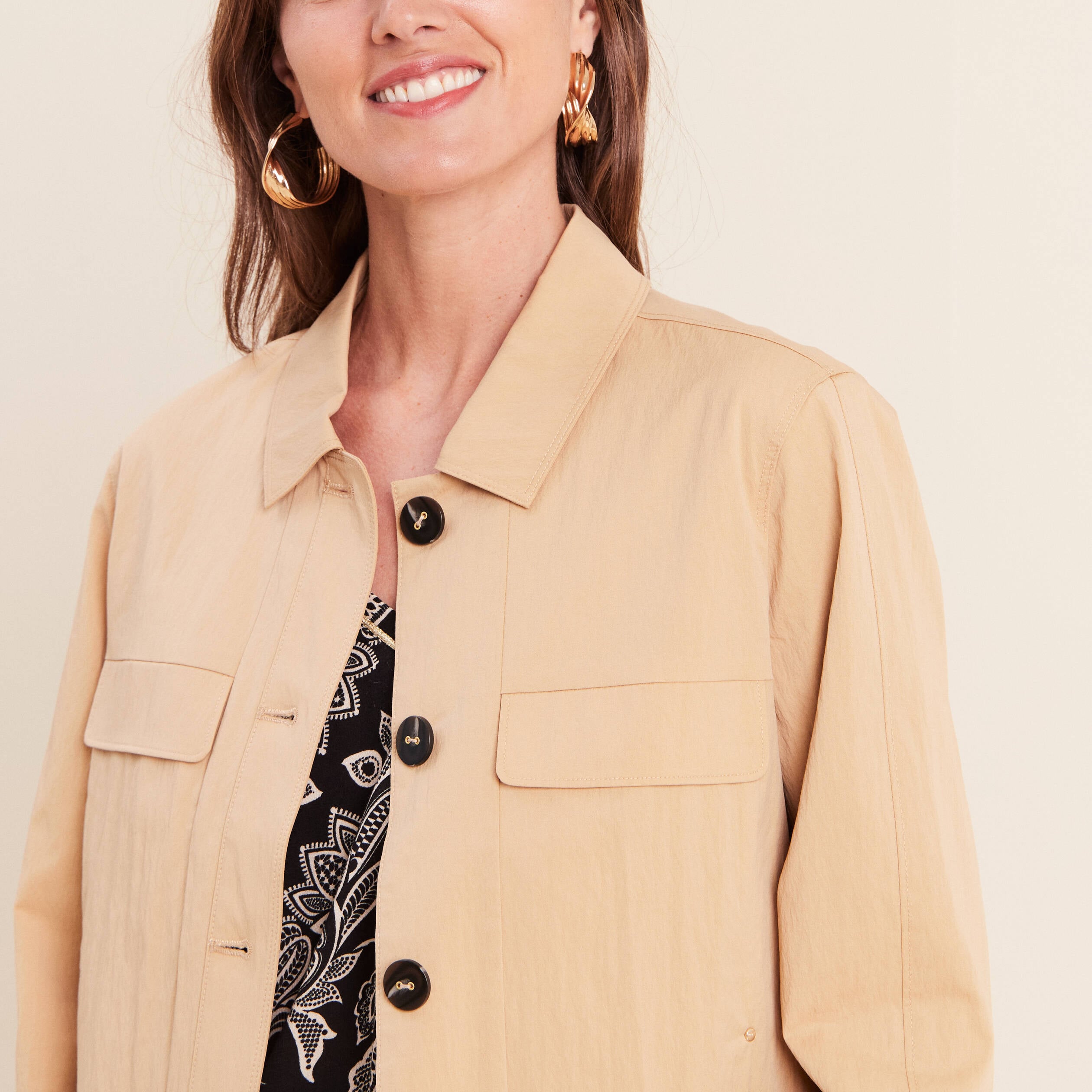 Veste doubl&eacute;e beige femme