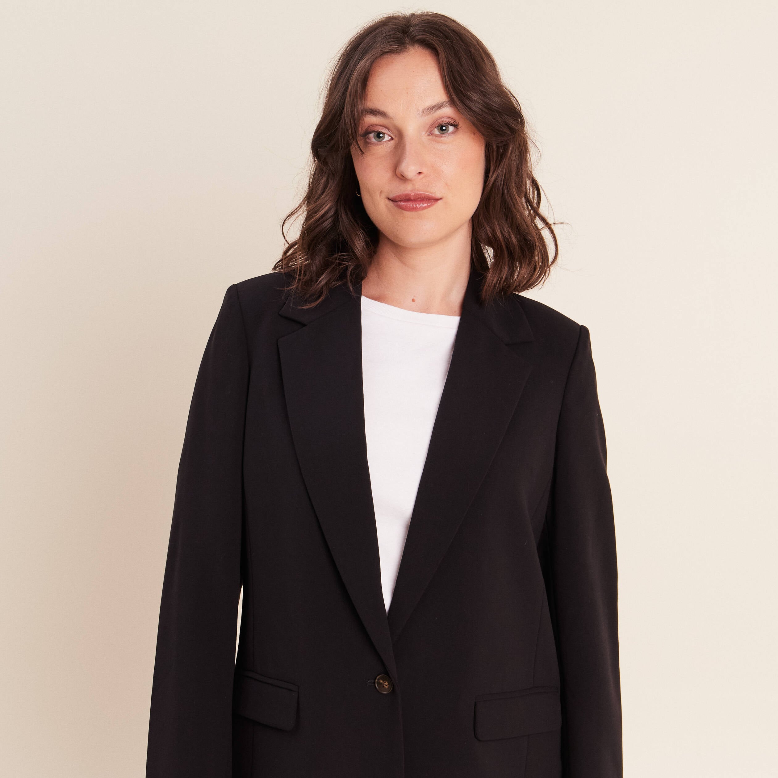 Blazer avec capuche amovible doubl&eacute; noir femme