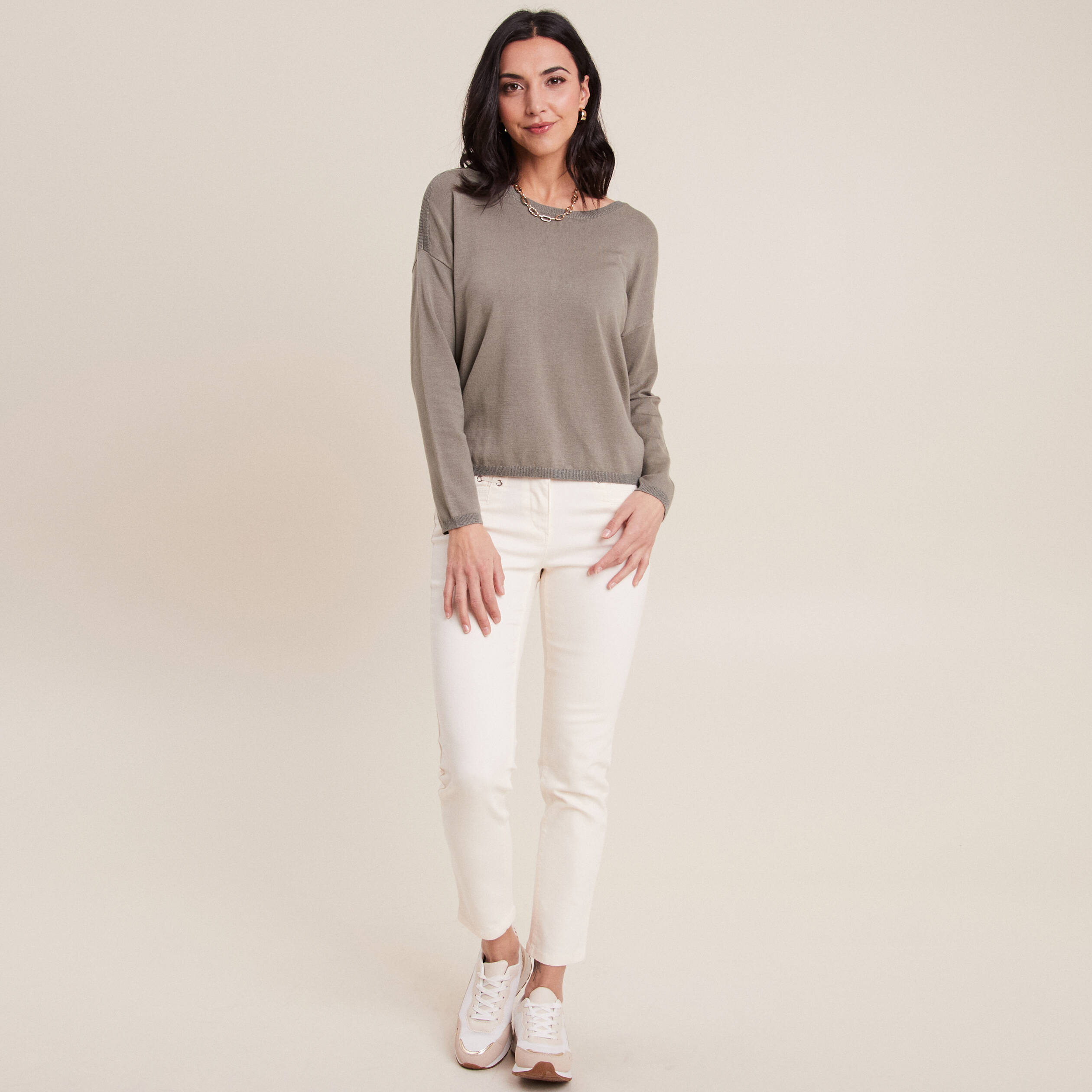 Pull manches longues vert clair femme