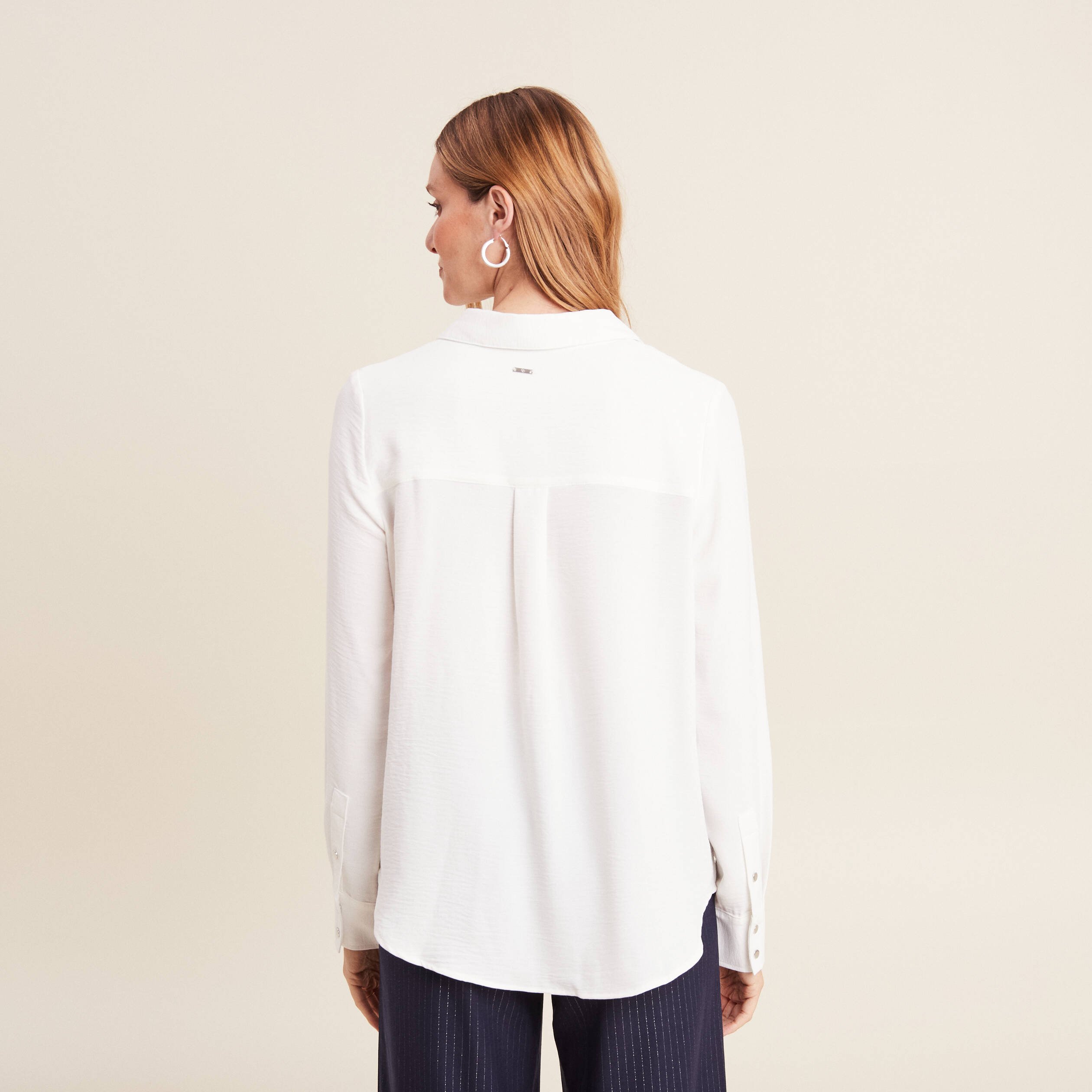 chemise manches longues ecru femme Chemise manches longues ecru femme