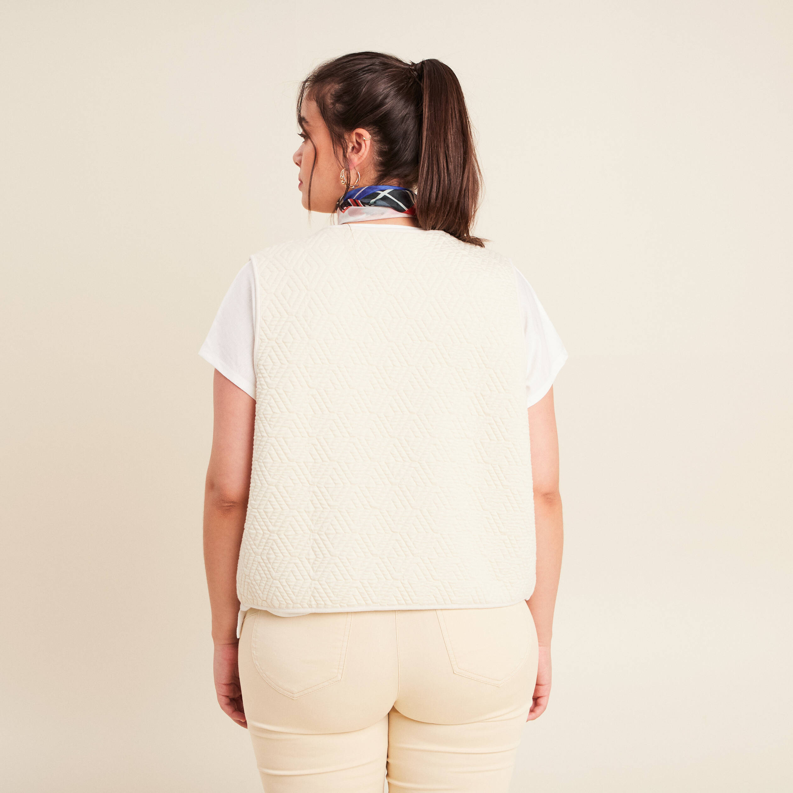 T-shirt manches courtes ecru femme