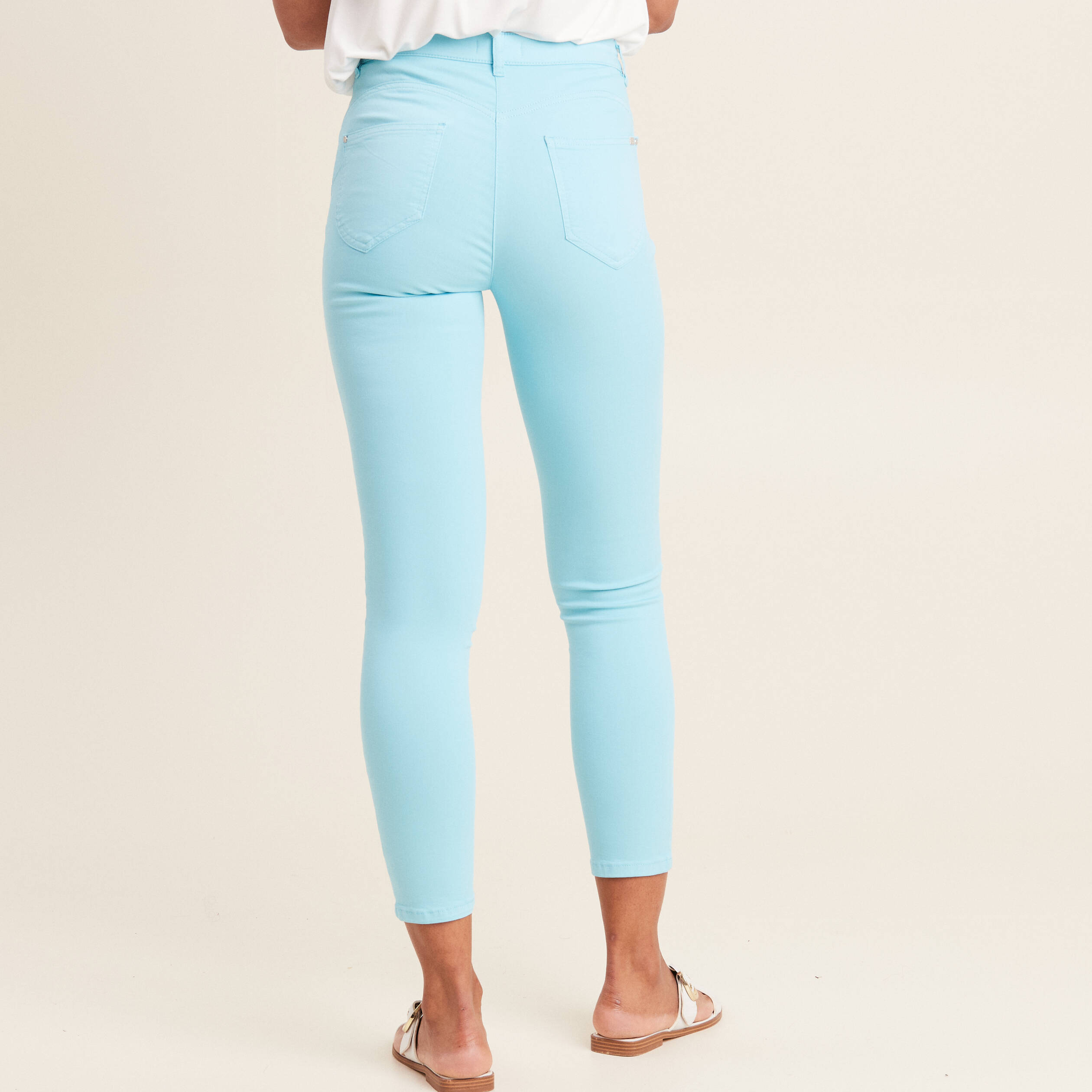 Pantalon léger taille standard 7/8ème bleu femme