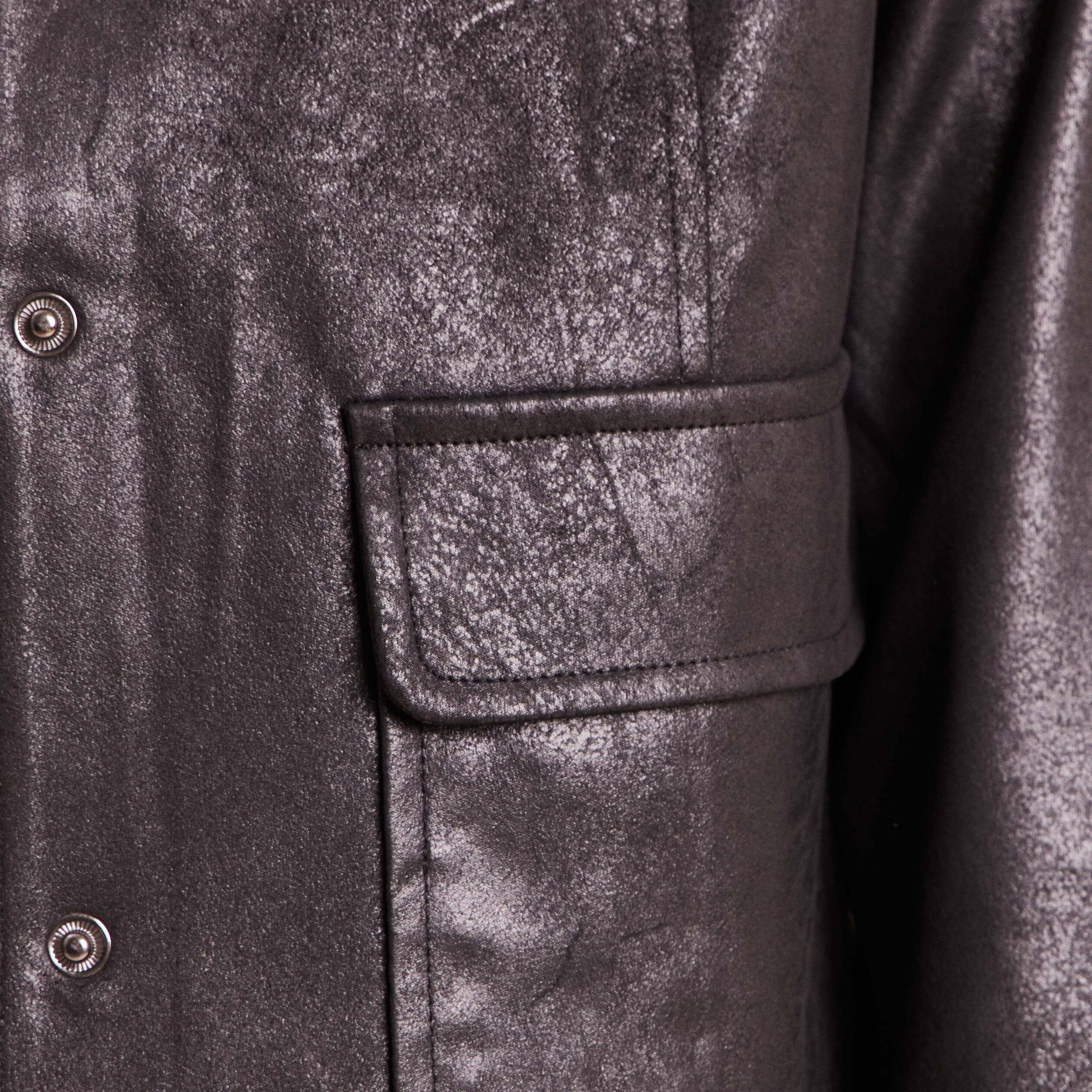 Veste courte droite aspect daim noir femme