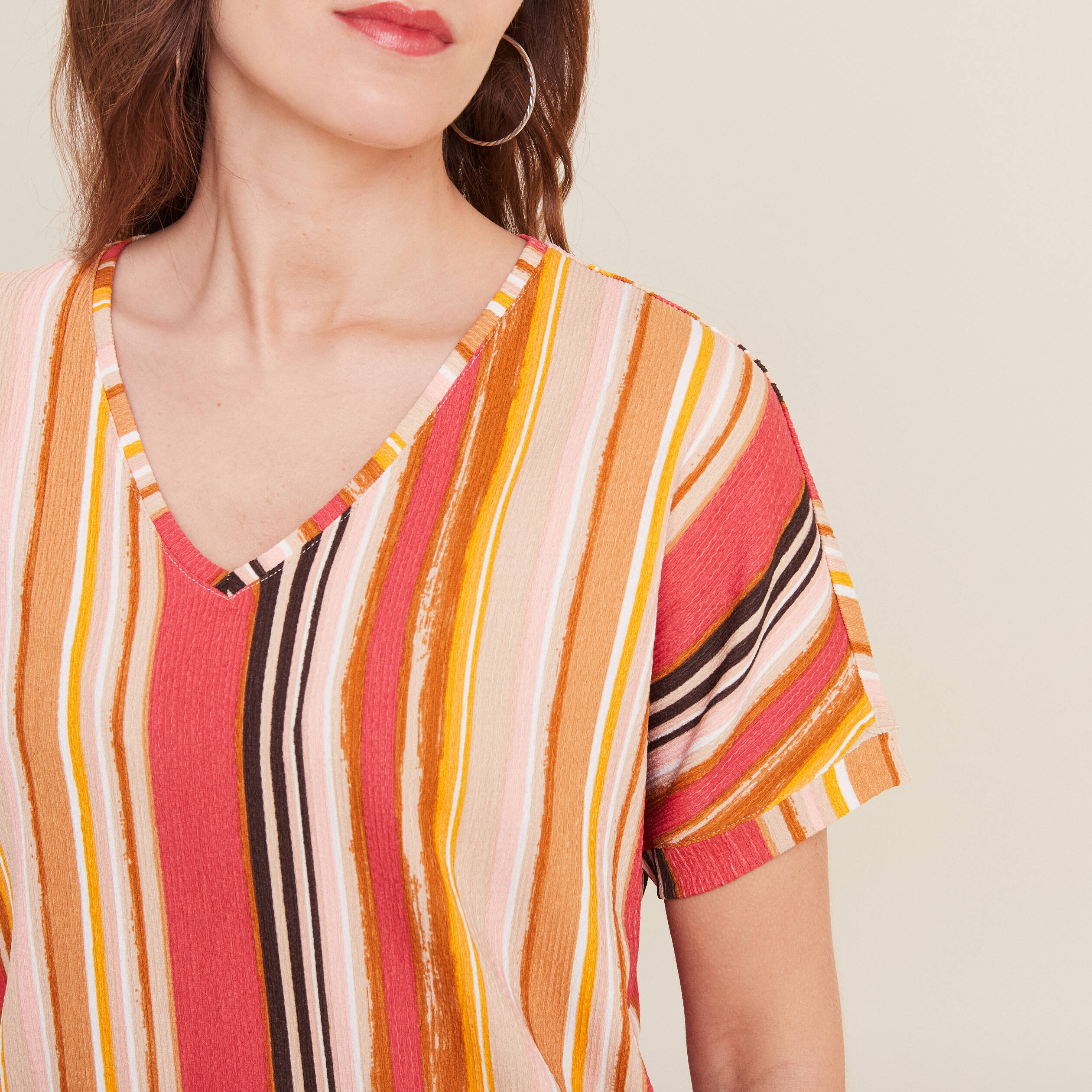 T-shirt manches courtes rose cerise femme