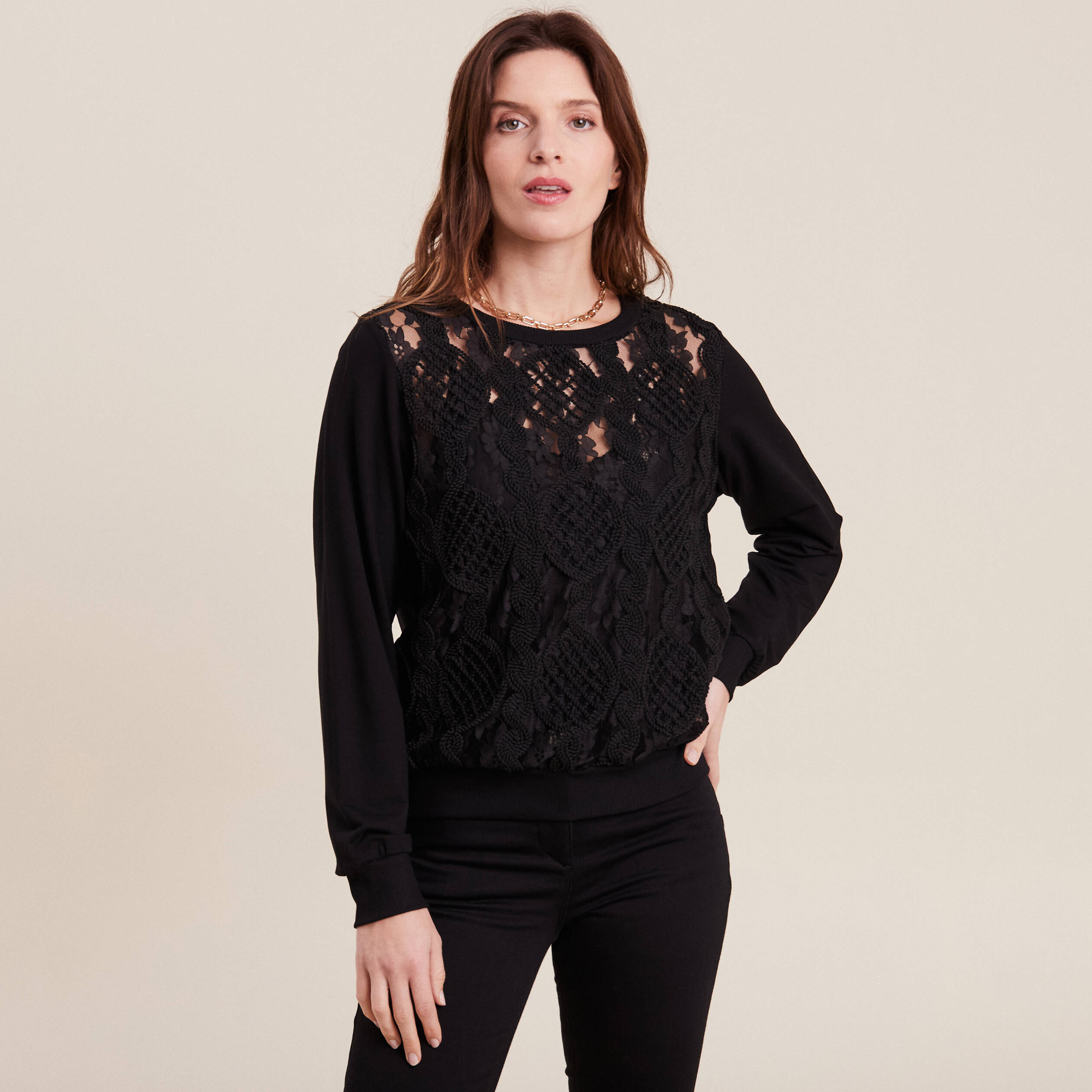 T-shirt manches longues noir femme