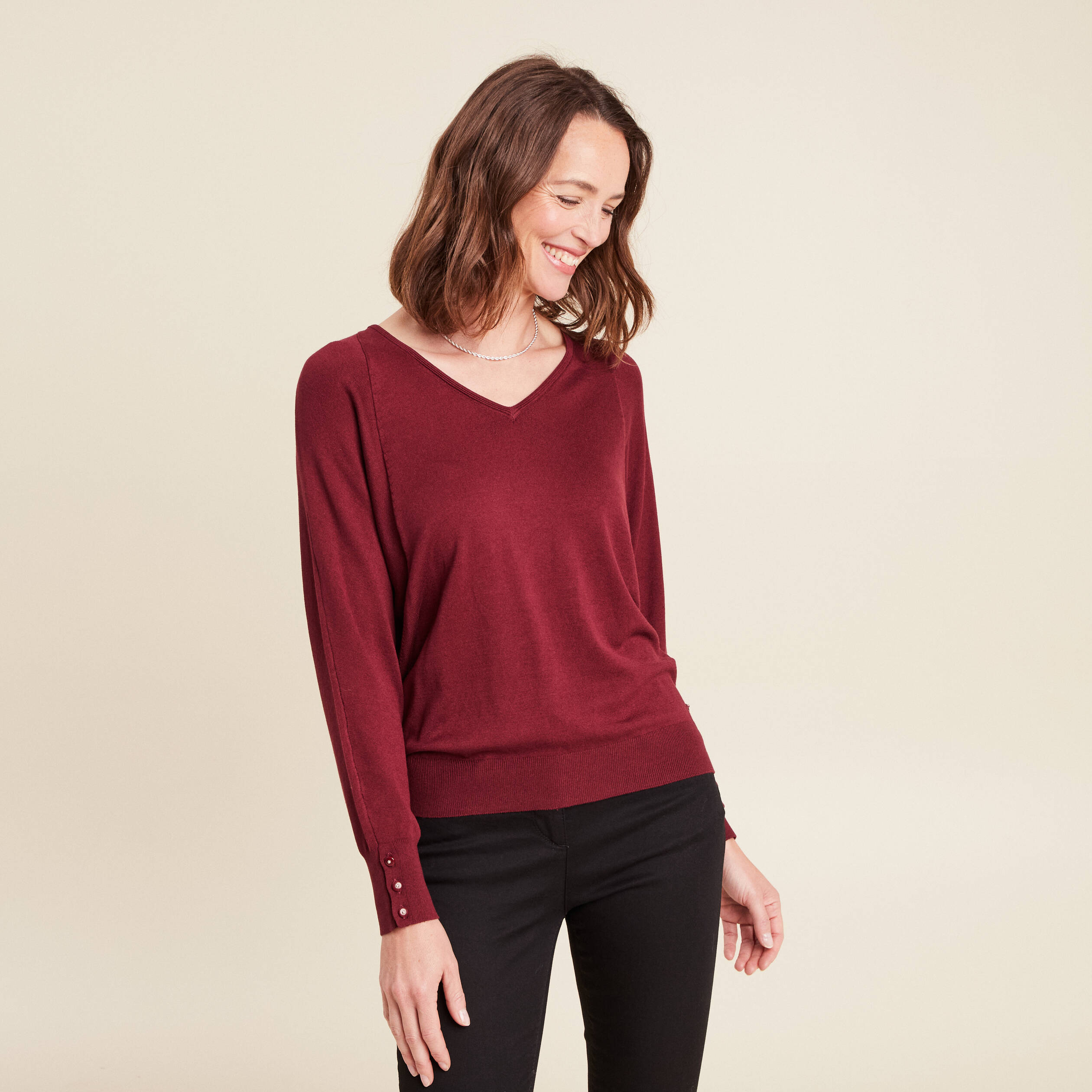 pull manches longues bordeaux femme Pull manches longues bordeaux femme