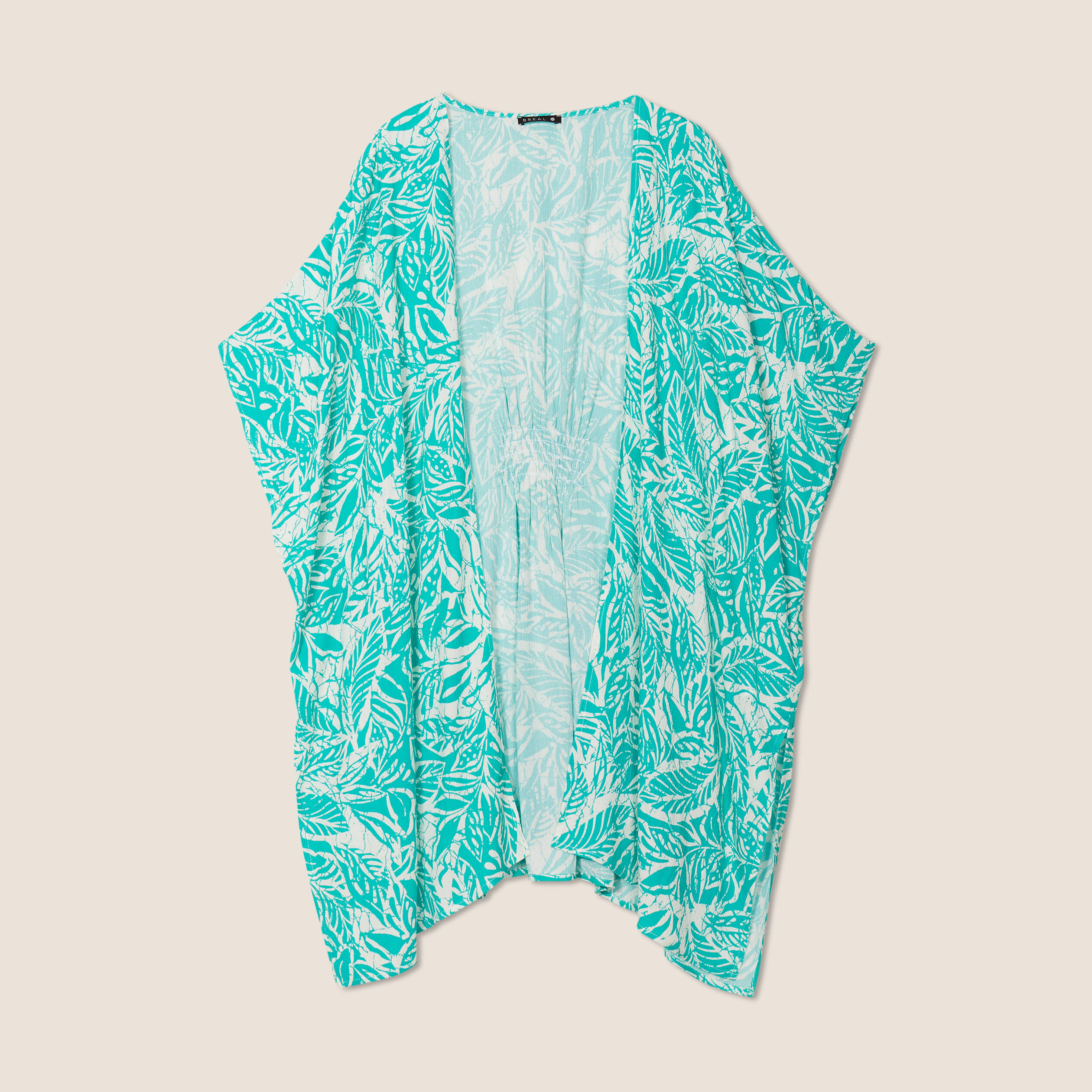 Kimono dos smocké vert émeraude femme