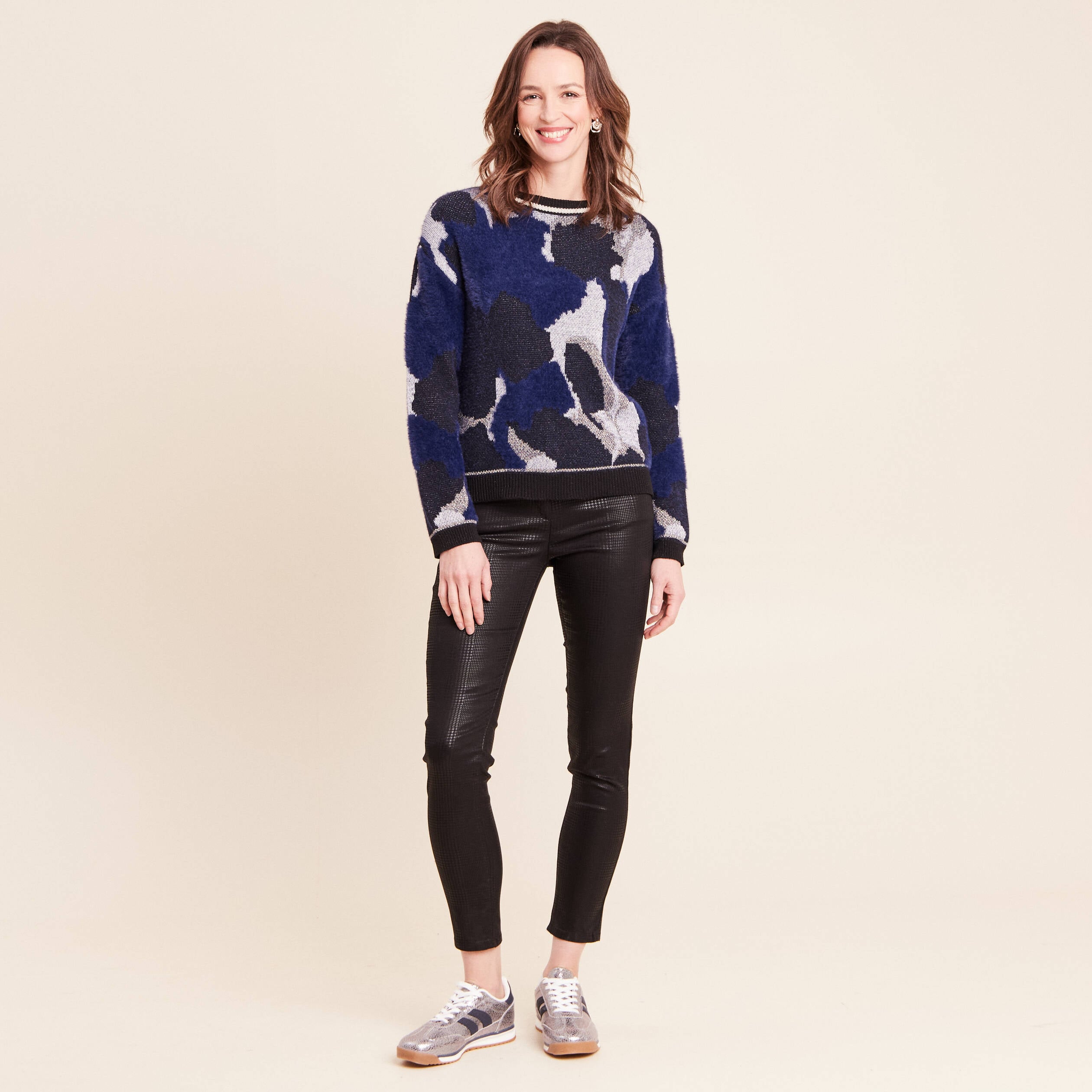 Pantalon magique Le L&eacute;ger enduit noir femme