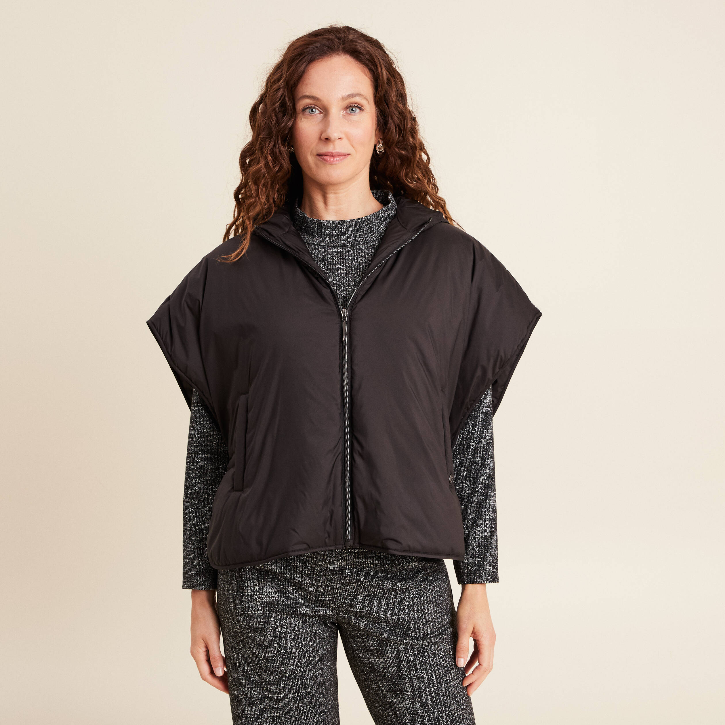 poncho coupe ample noir femme Poncho coupe ample noir femme