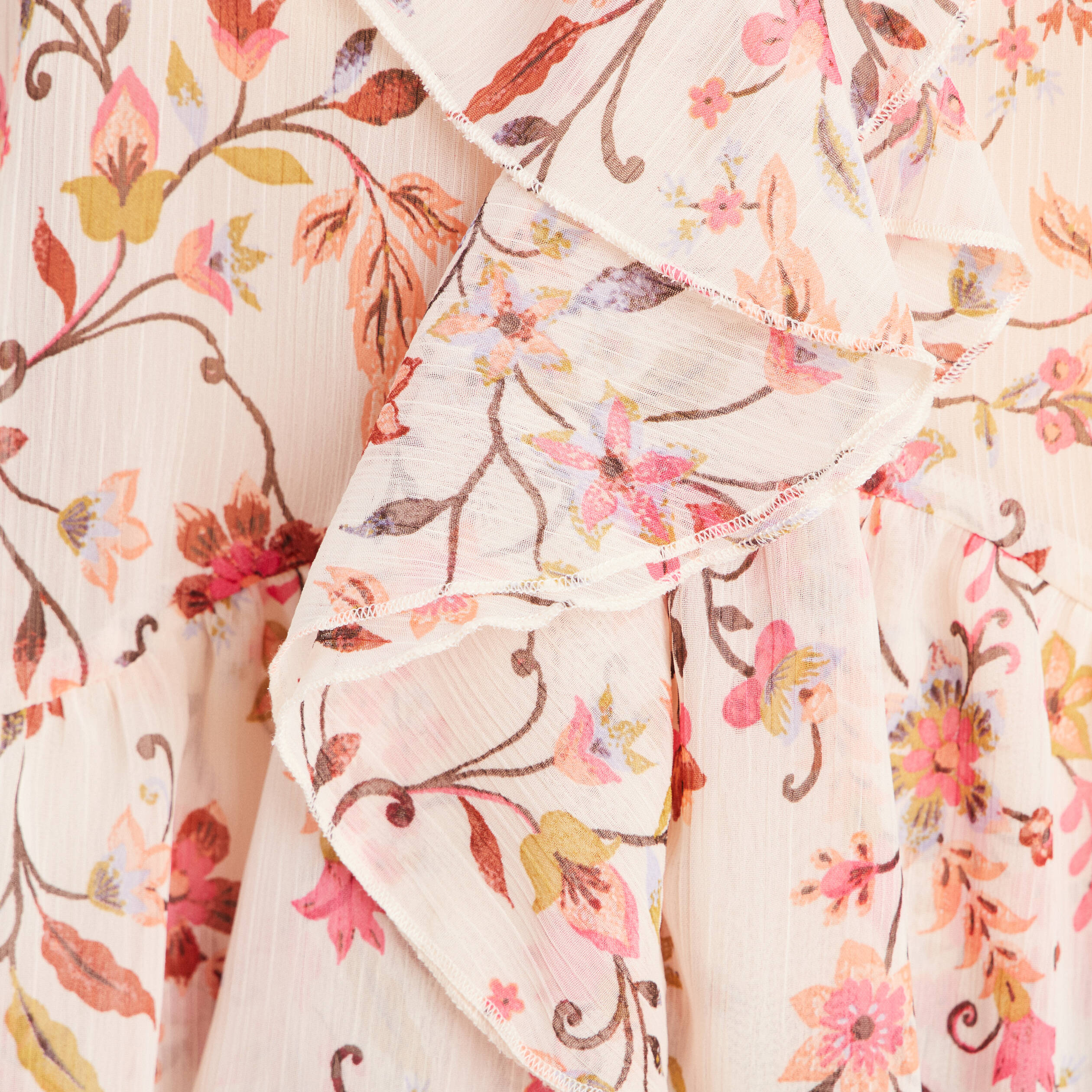Blouse ample en voile manches 3/4 multicolore femme