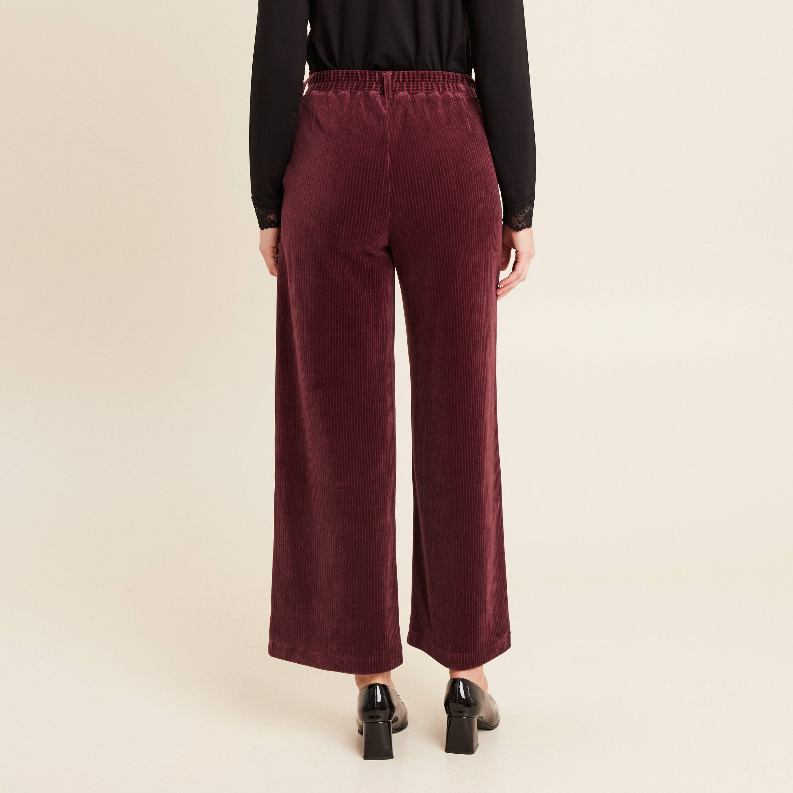 pantalon large velours bordeaux femme Pantalon large velours bordeaux femme