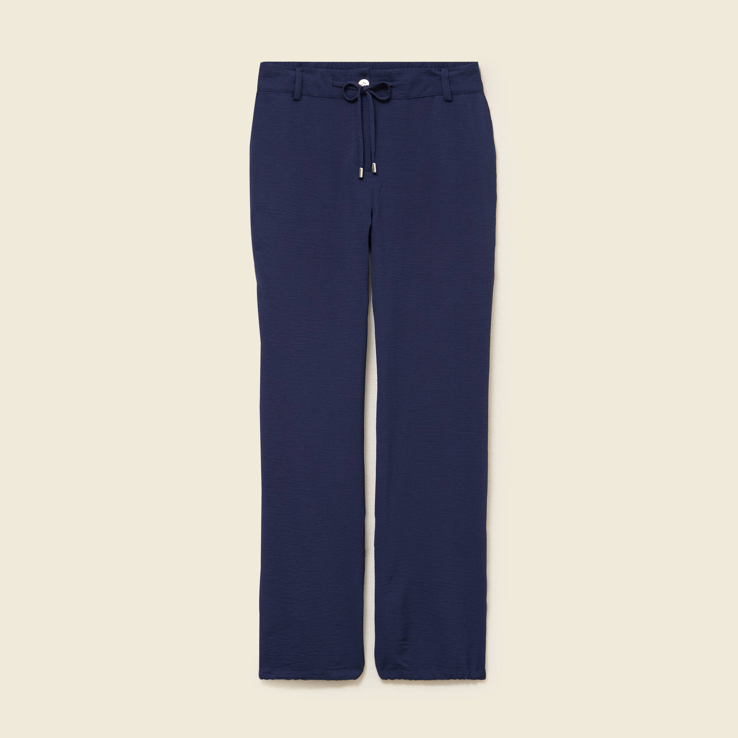 Pantalon large taille standard bleu foncé femme