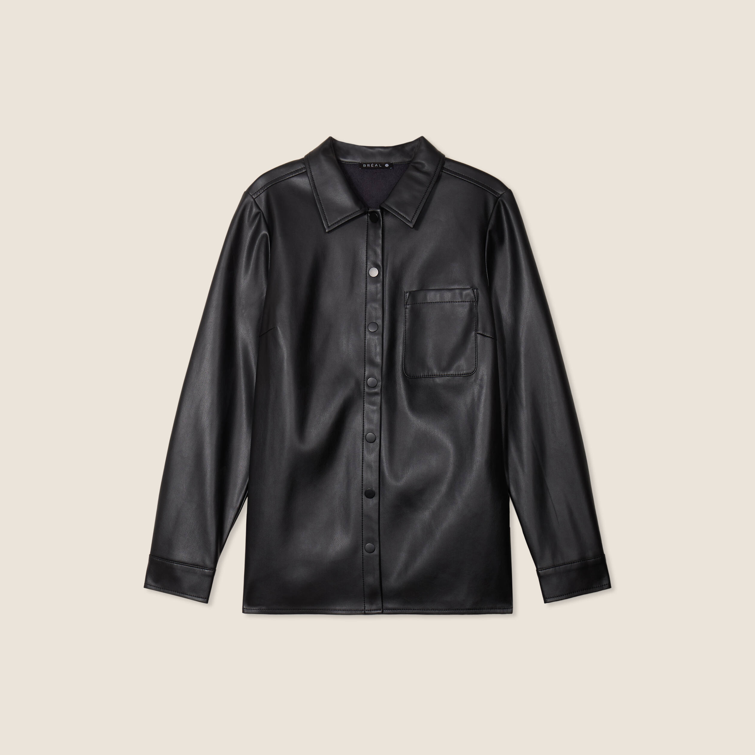 Chemise simili cuir noir femme