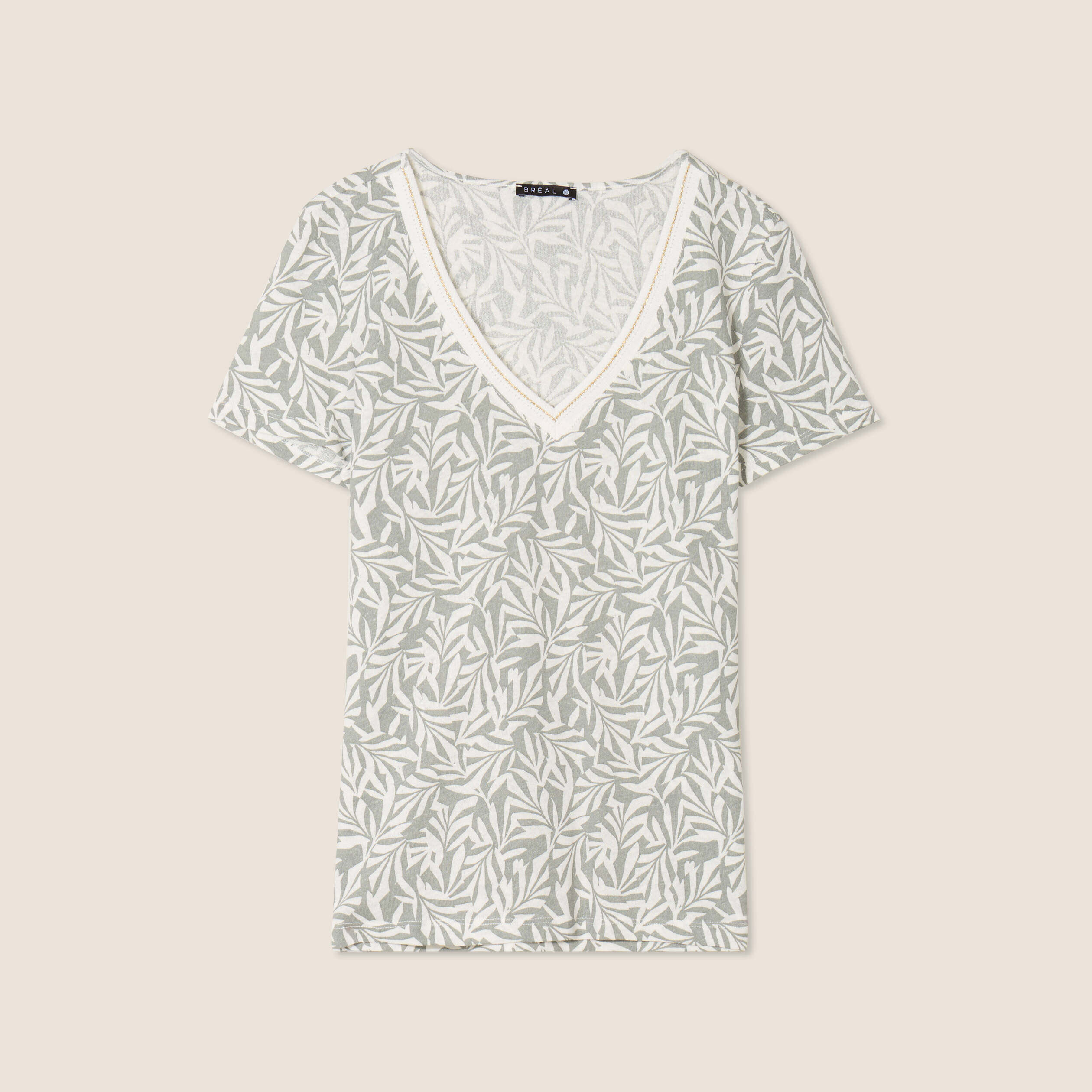 T-shirt manches courtes vert kaki femme
