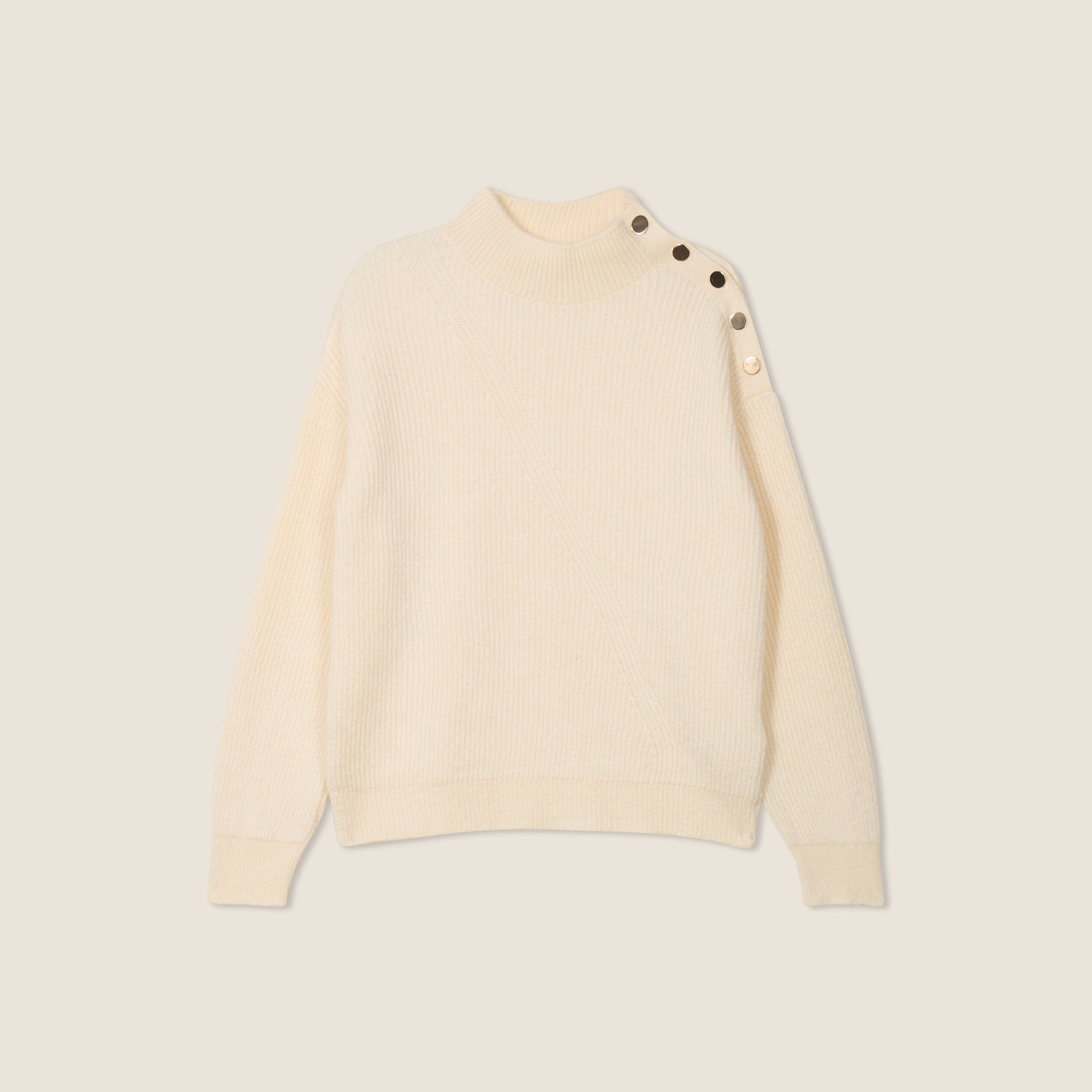 Pull manches longues ecru femme