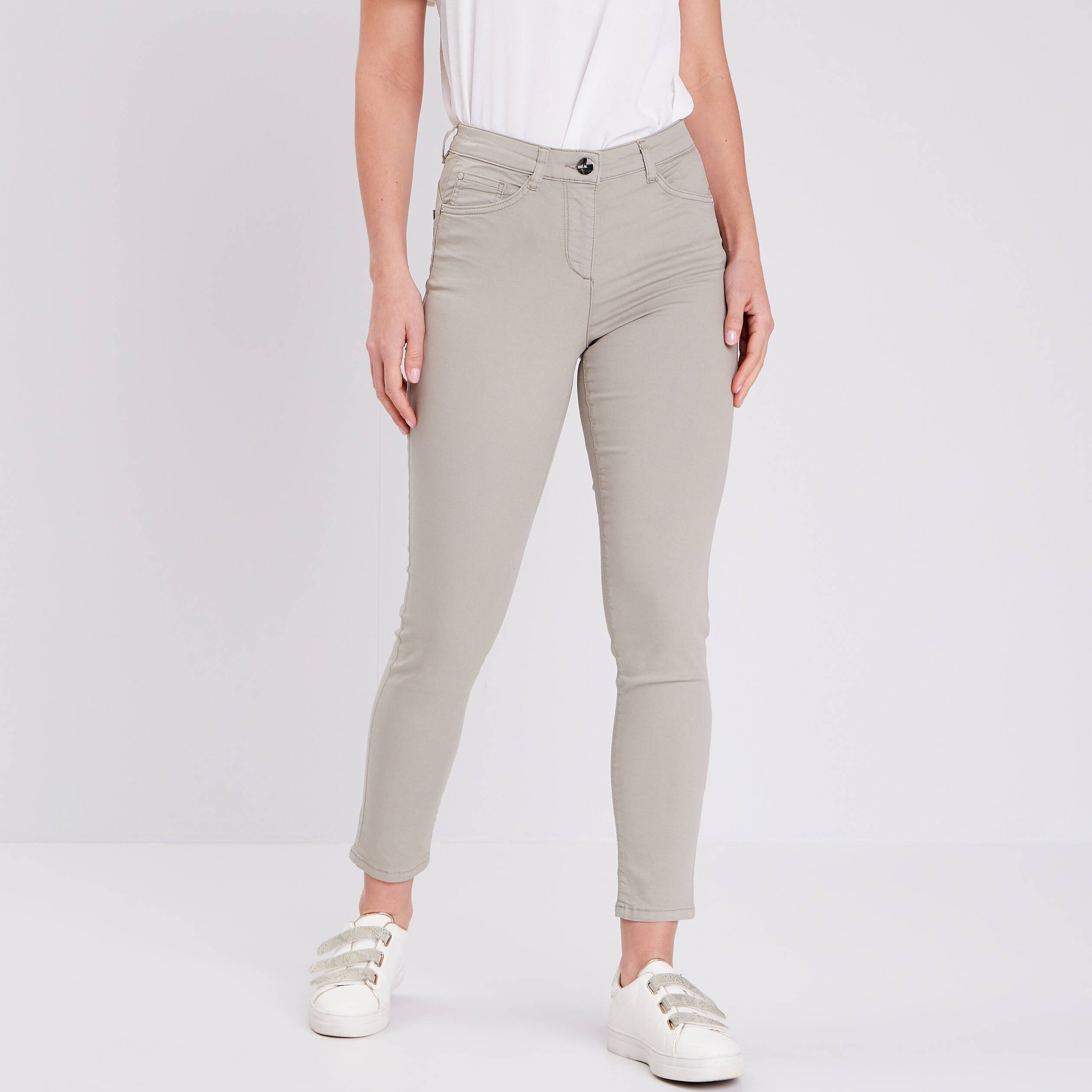 Pantalon léger taille standard 7/8ème vert clair femme