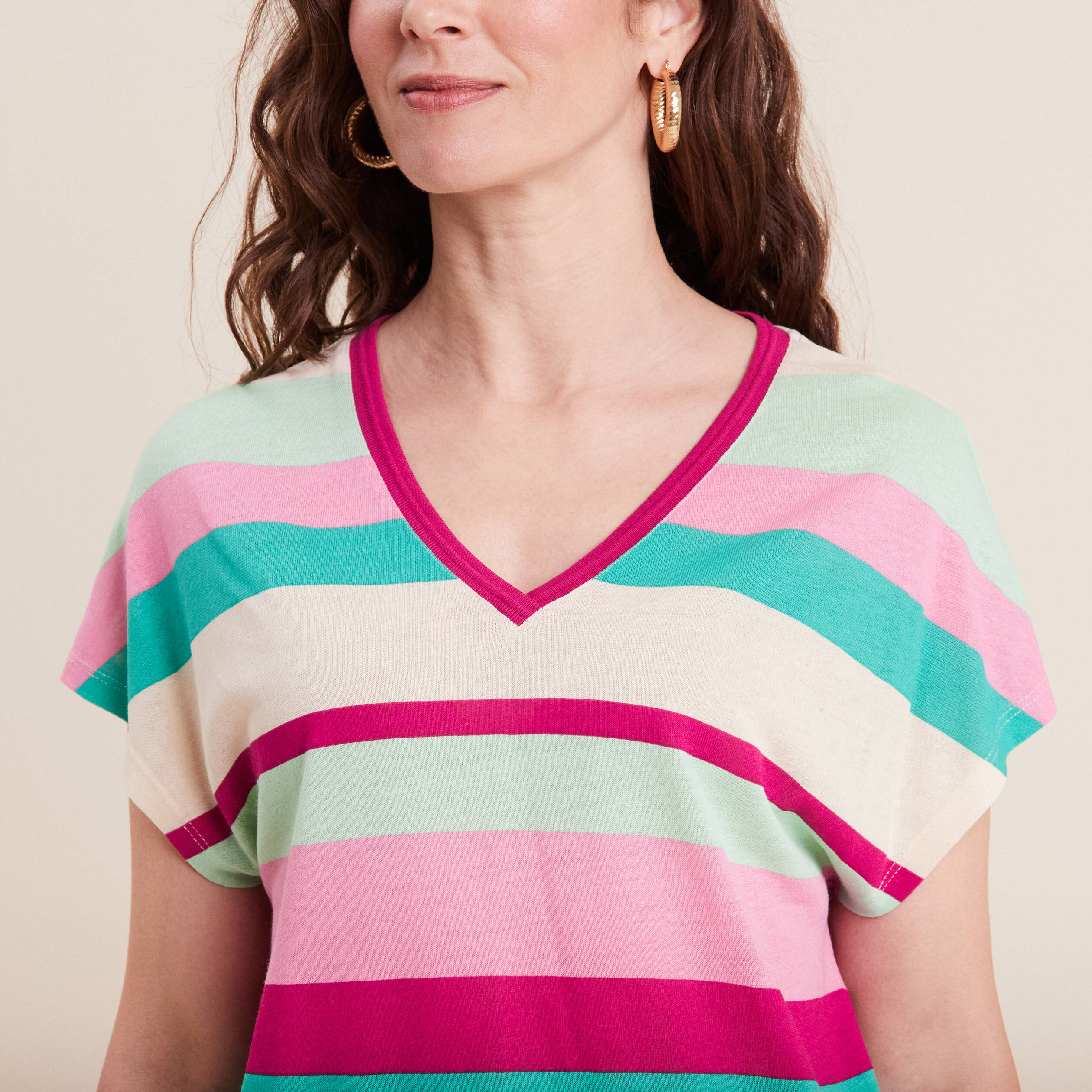 T-shirt manches courtes rose femme