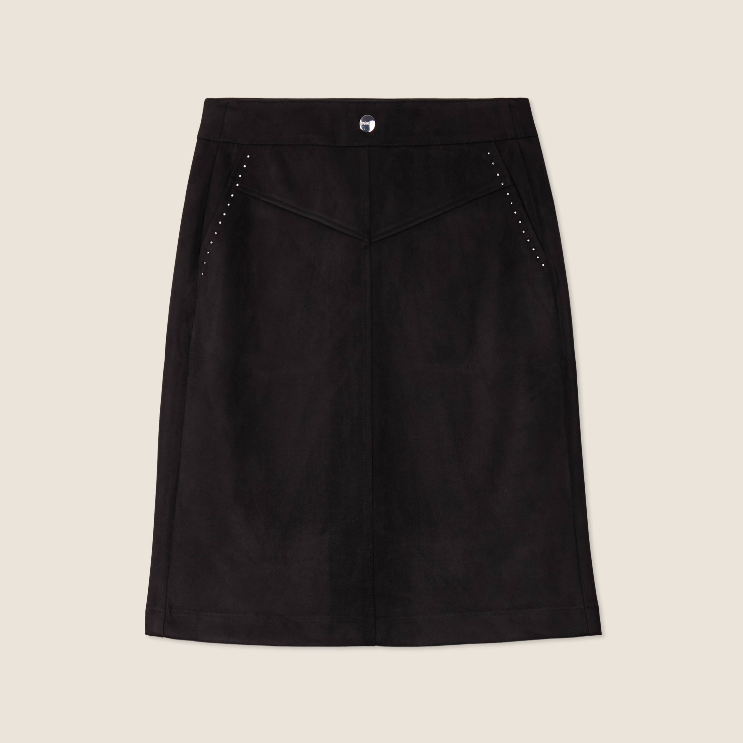 Jupe ajustée suédine noir femme