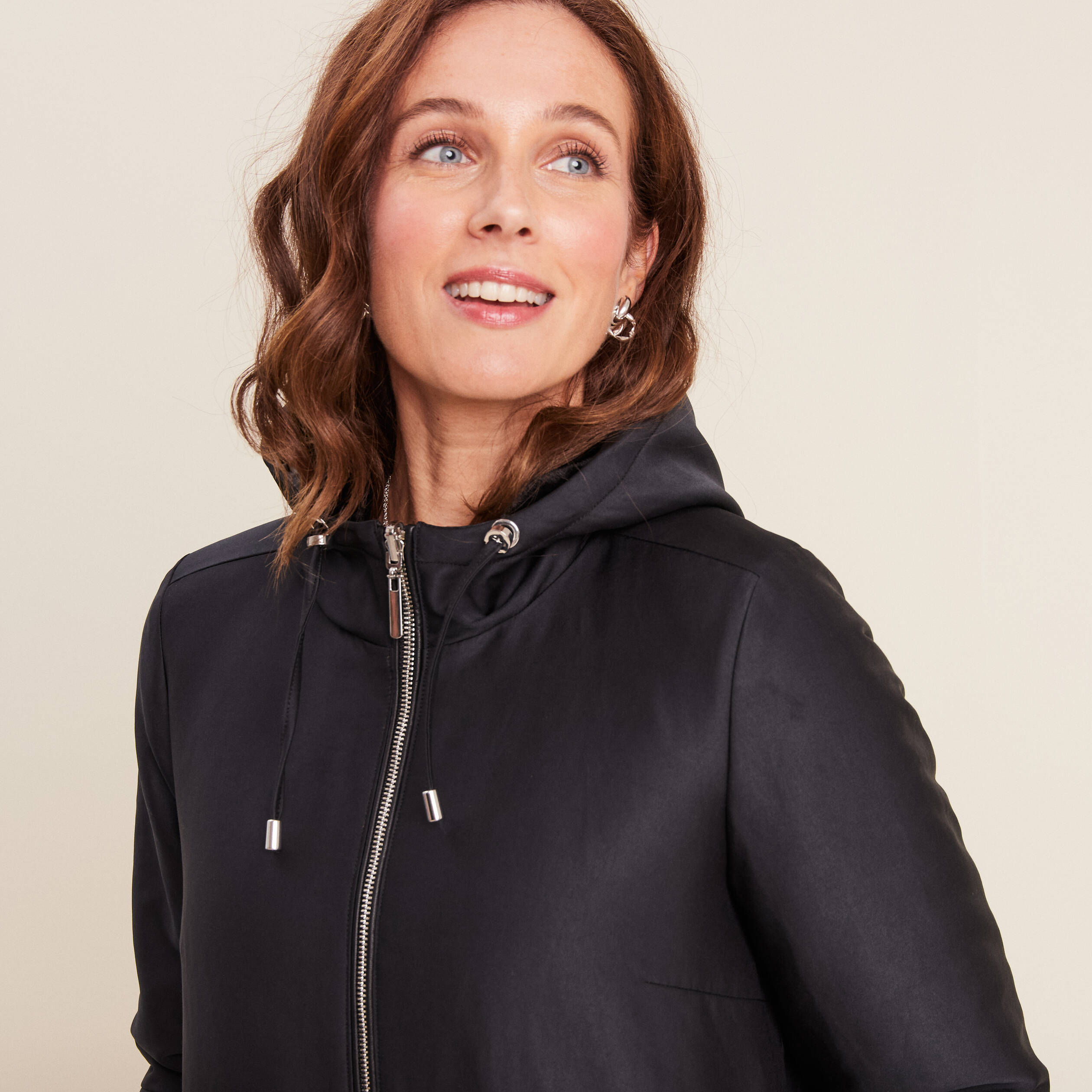Parka r&eacute;versible &agrave; capuche noir femme