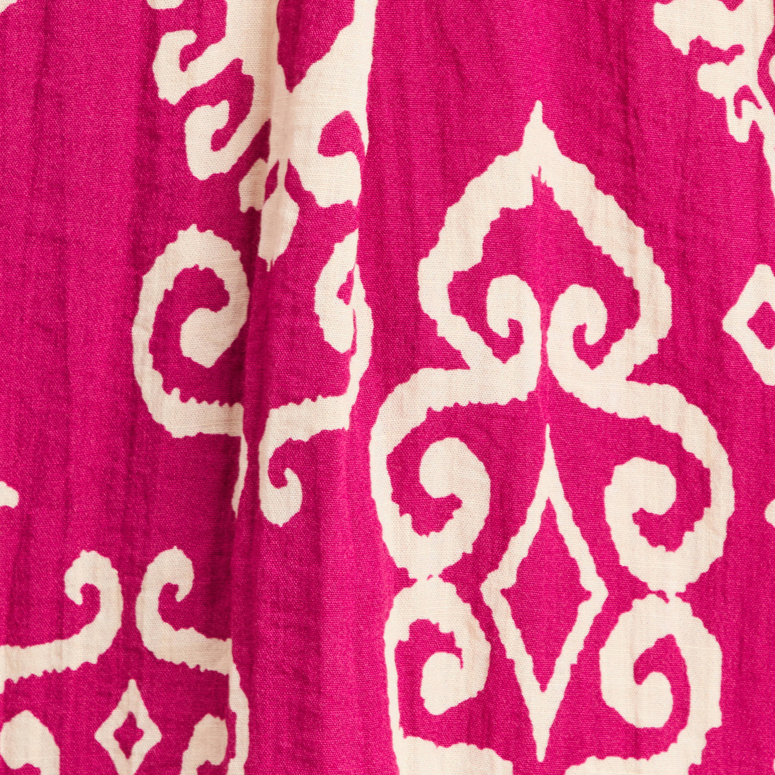 Blouse manches courtes rose fushia femme