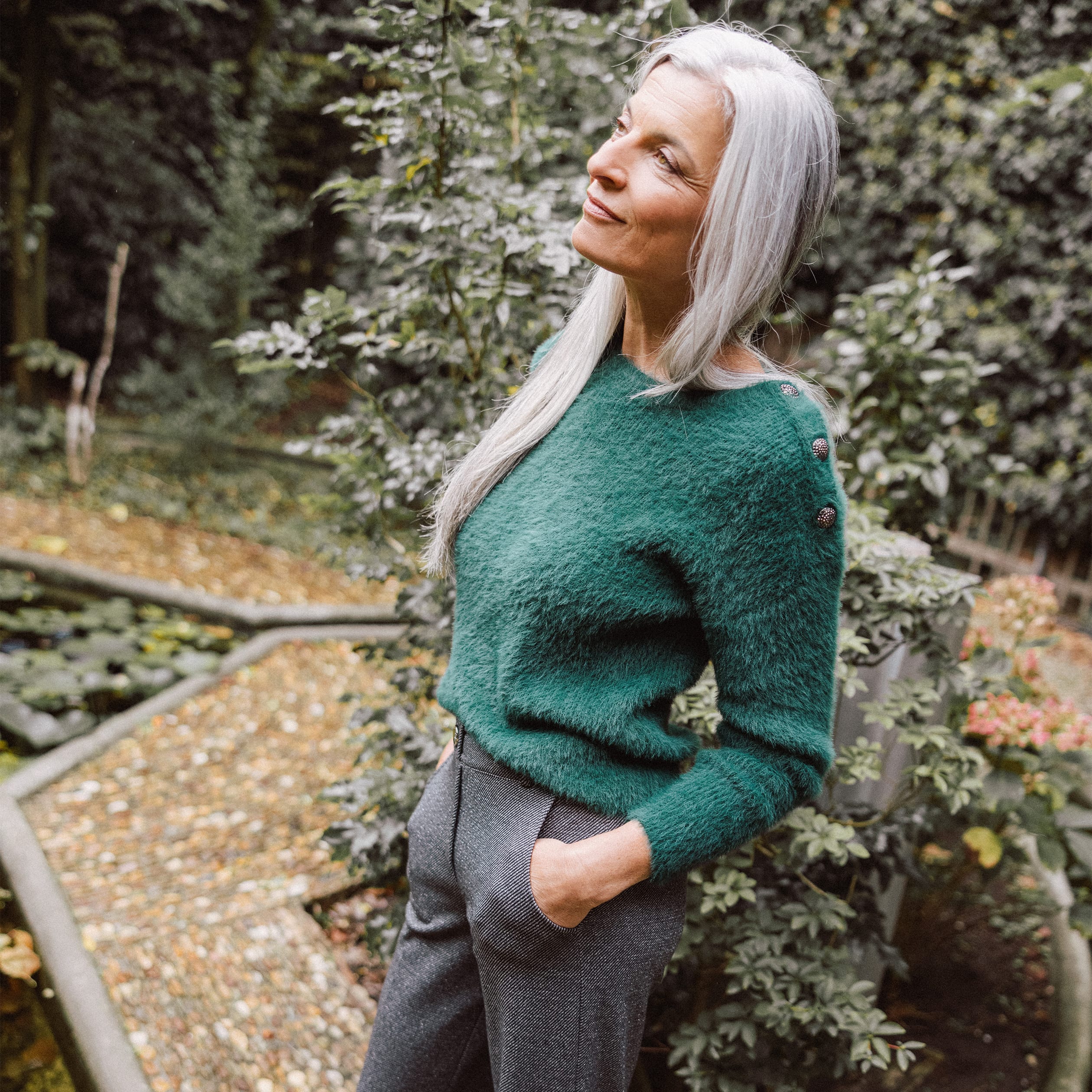 Pull droit manches longues vert pastel femme | Bréal