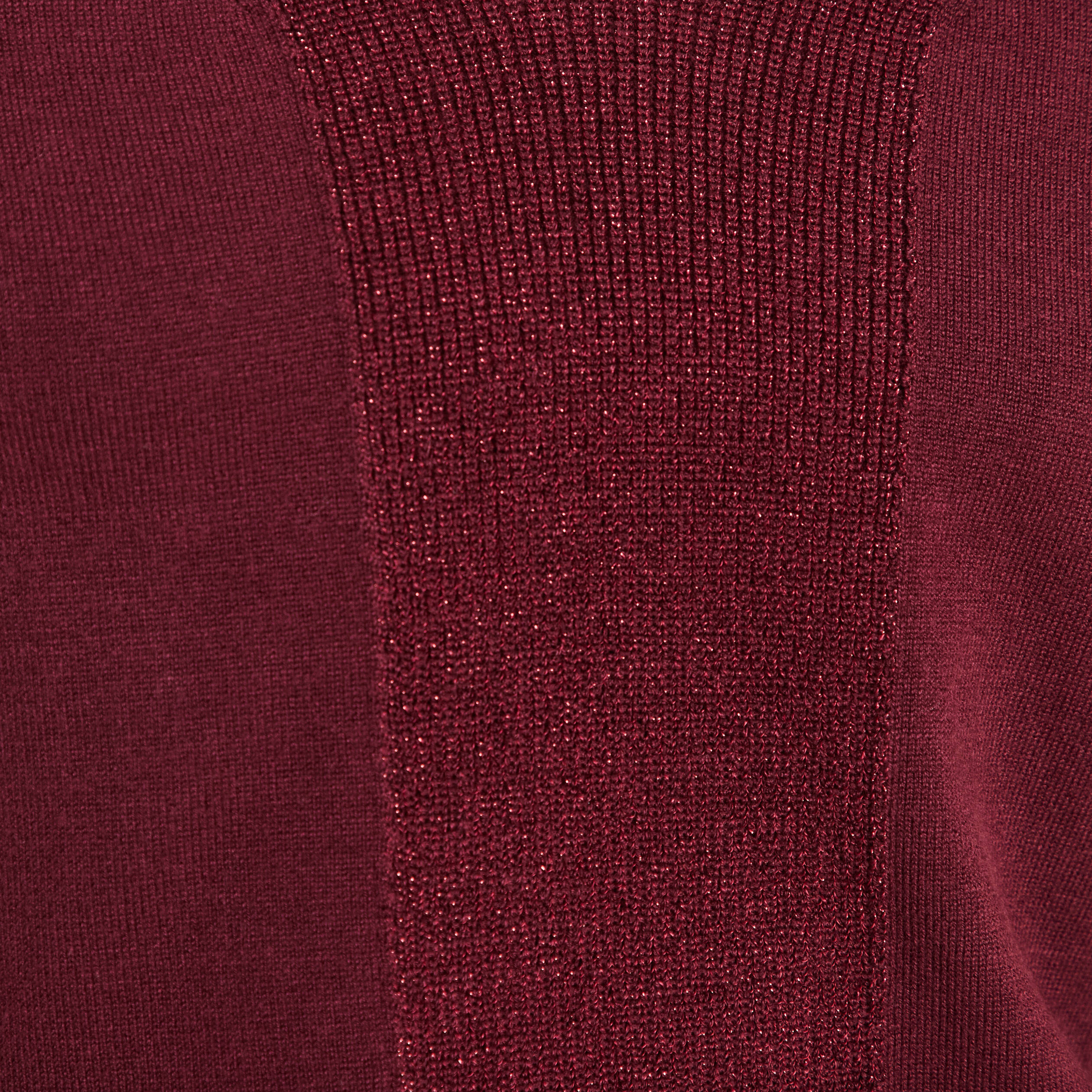Pull manches longues bordeaux femme