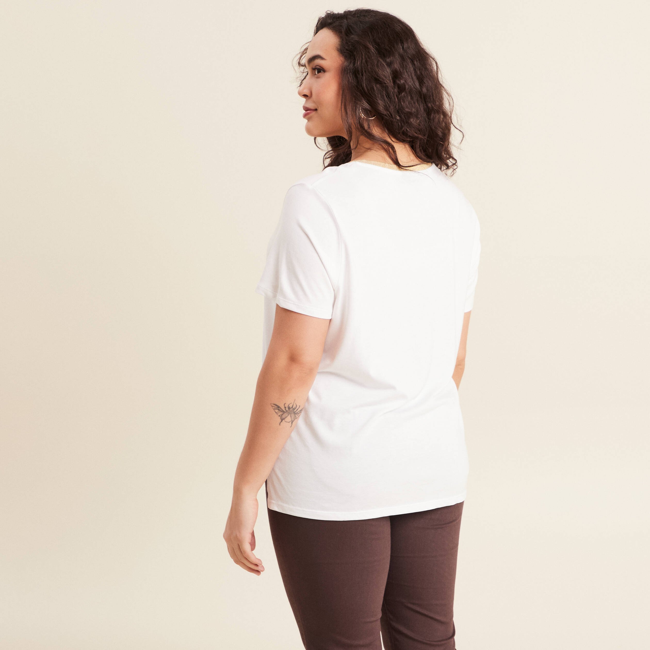 T-shirt manches courtes blanc femme