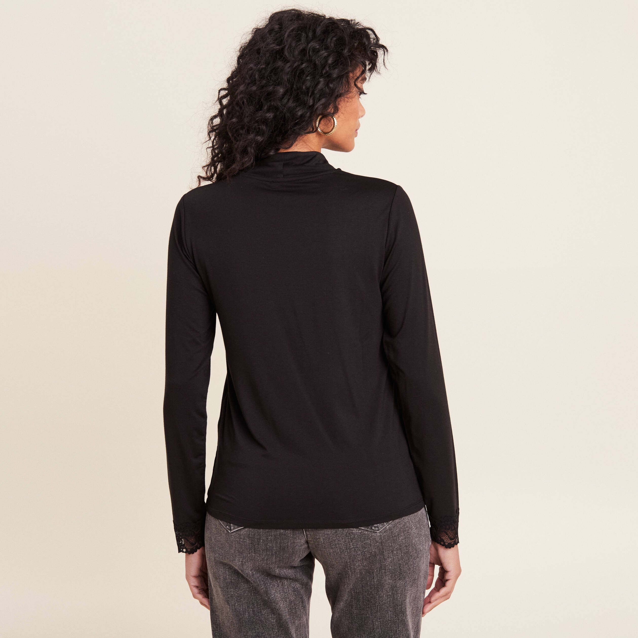 T-shirt thermo-douceur manches longues noir femme