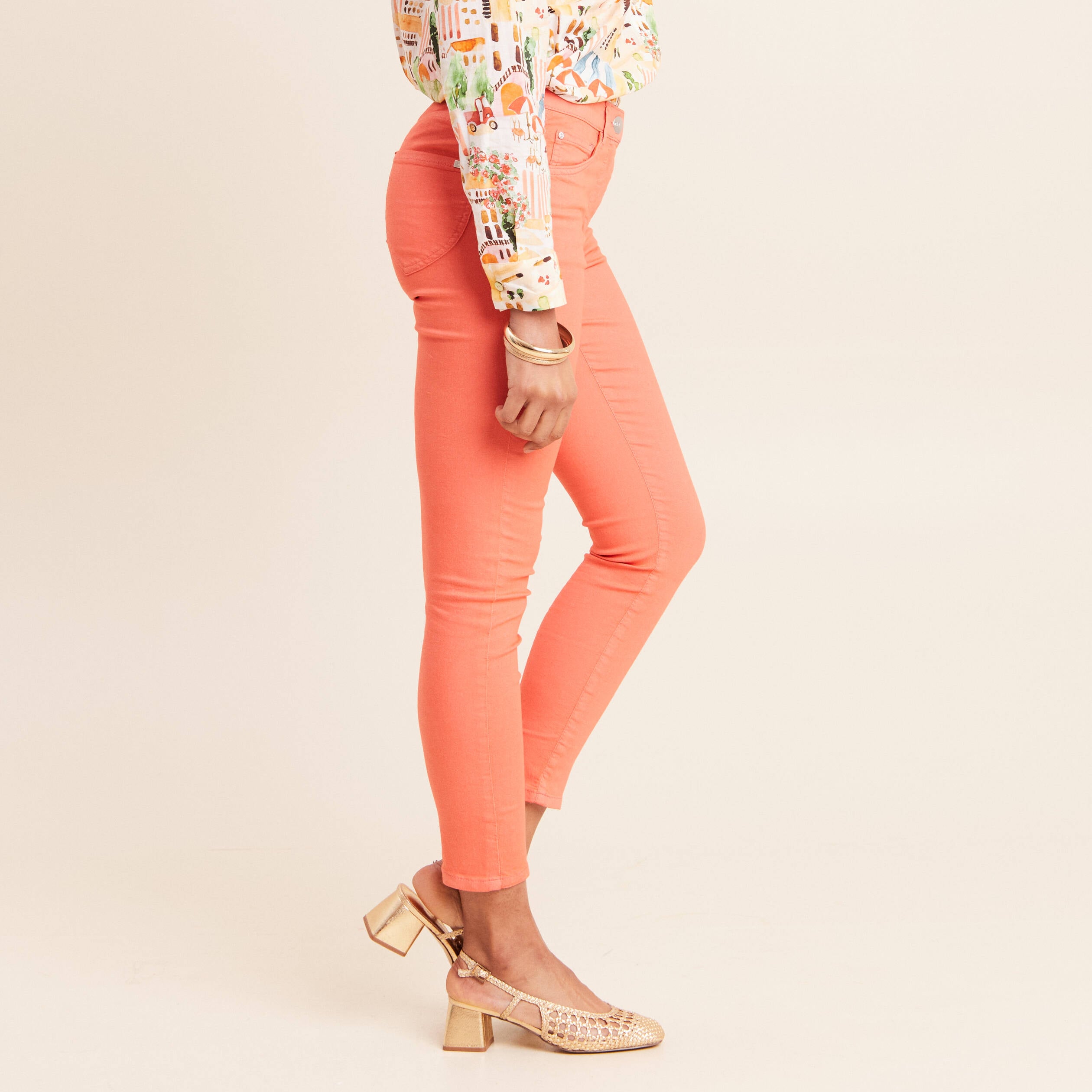 Pantalon magique Le L&eacute;ger coupe ajust&eacute;e orange fluo femme