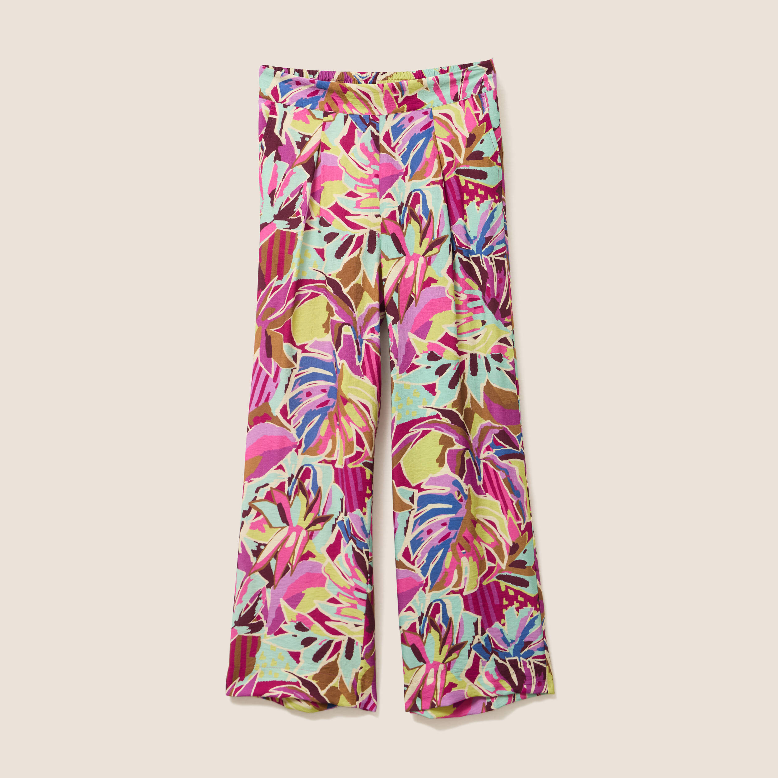 pantalon large taille haute mauve femme Pantalon large taille haute mauve femme