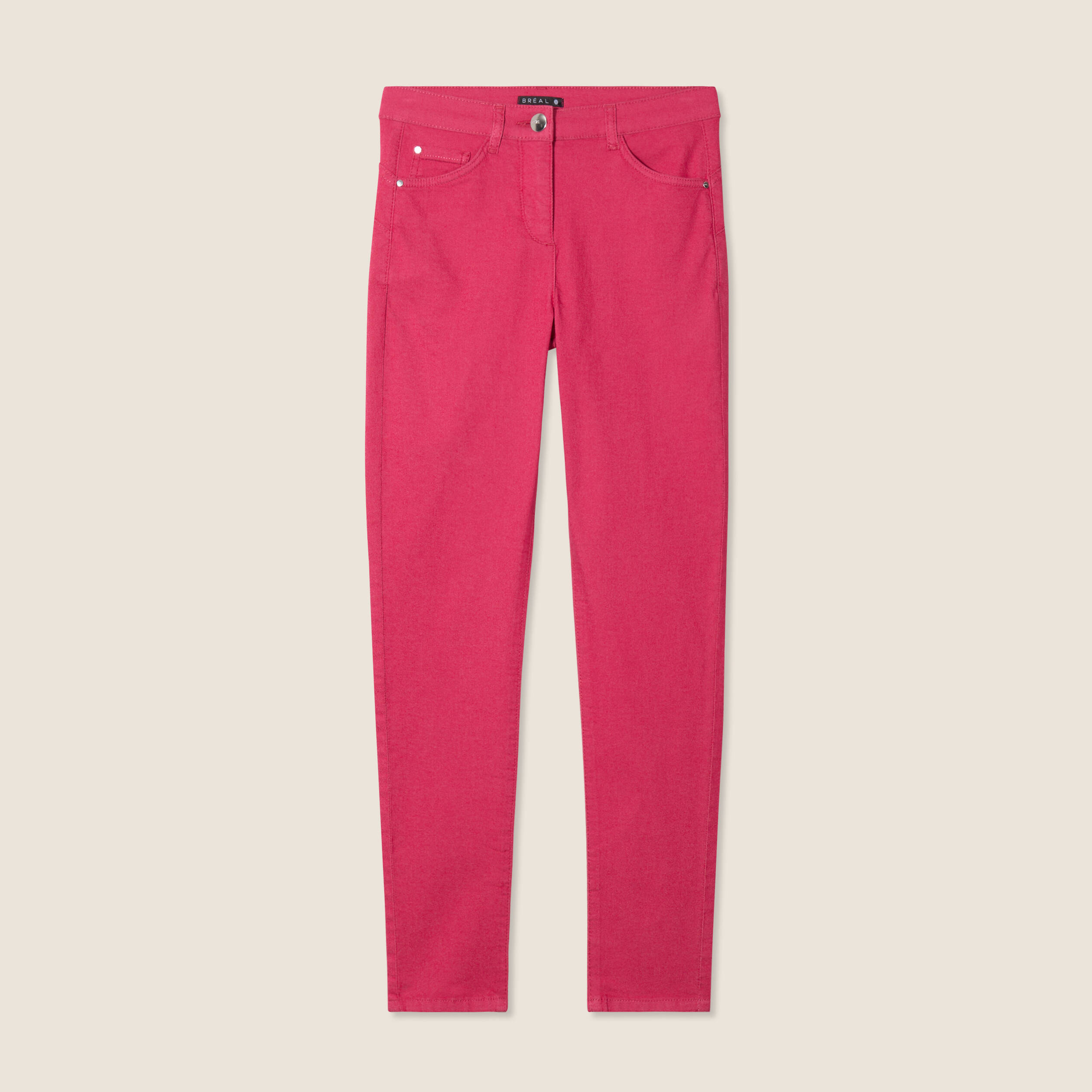 Pantalon léger taille standard 7/8ème rose fushia femme
