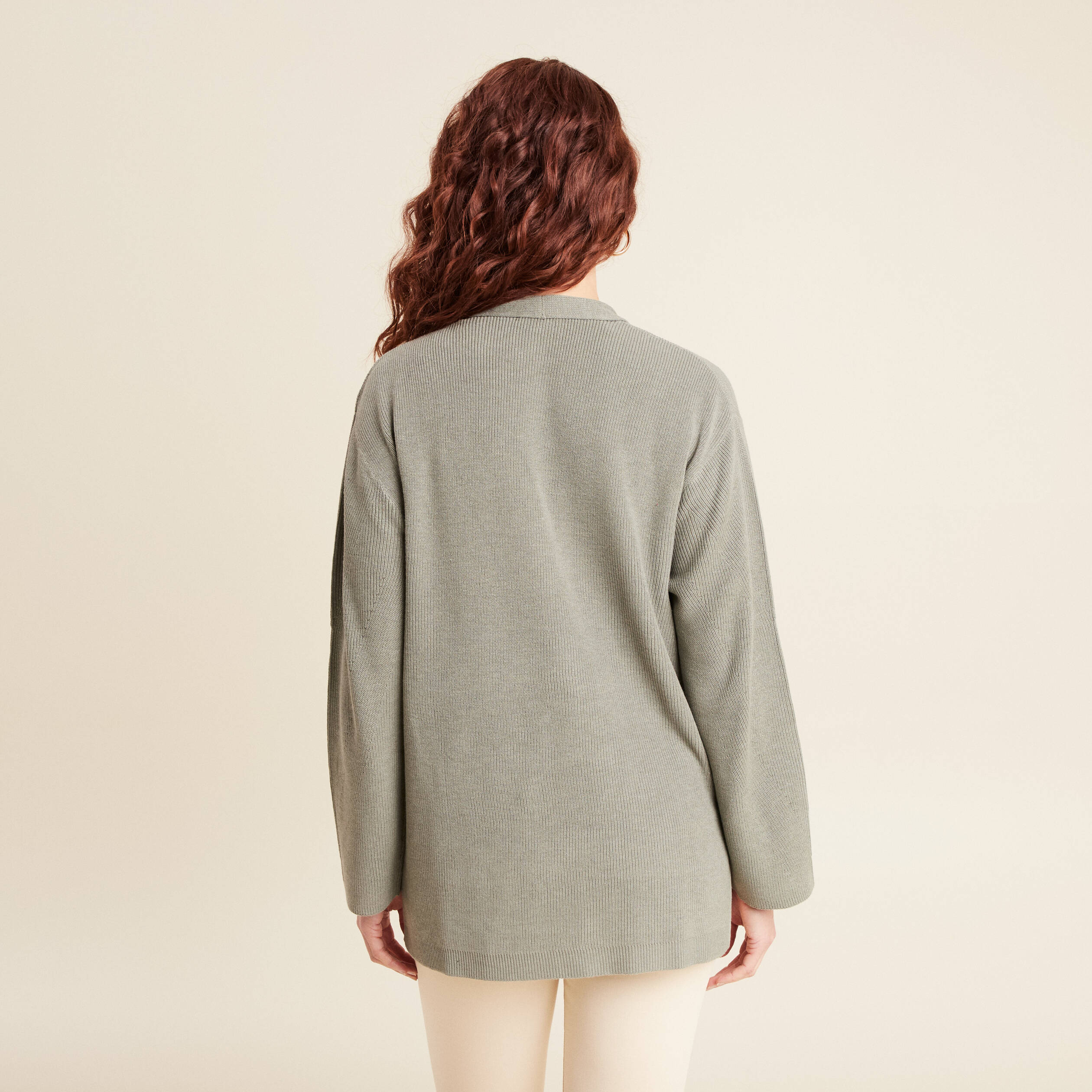 Gilet manches longues vert clair femme