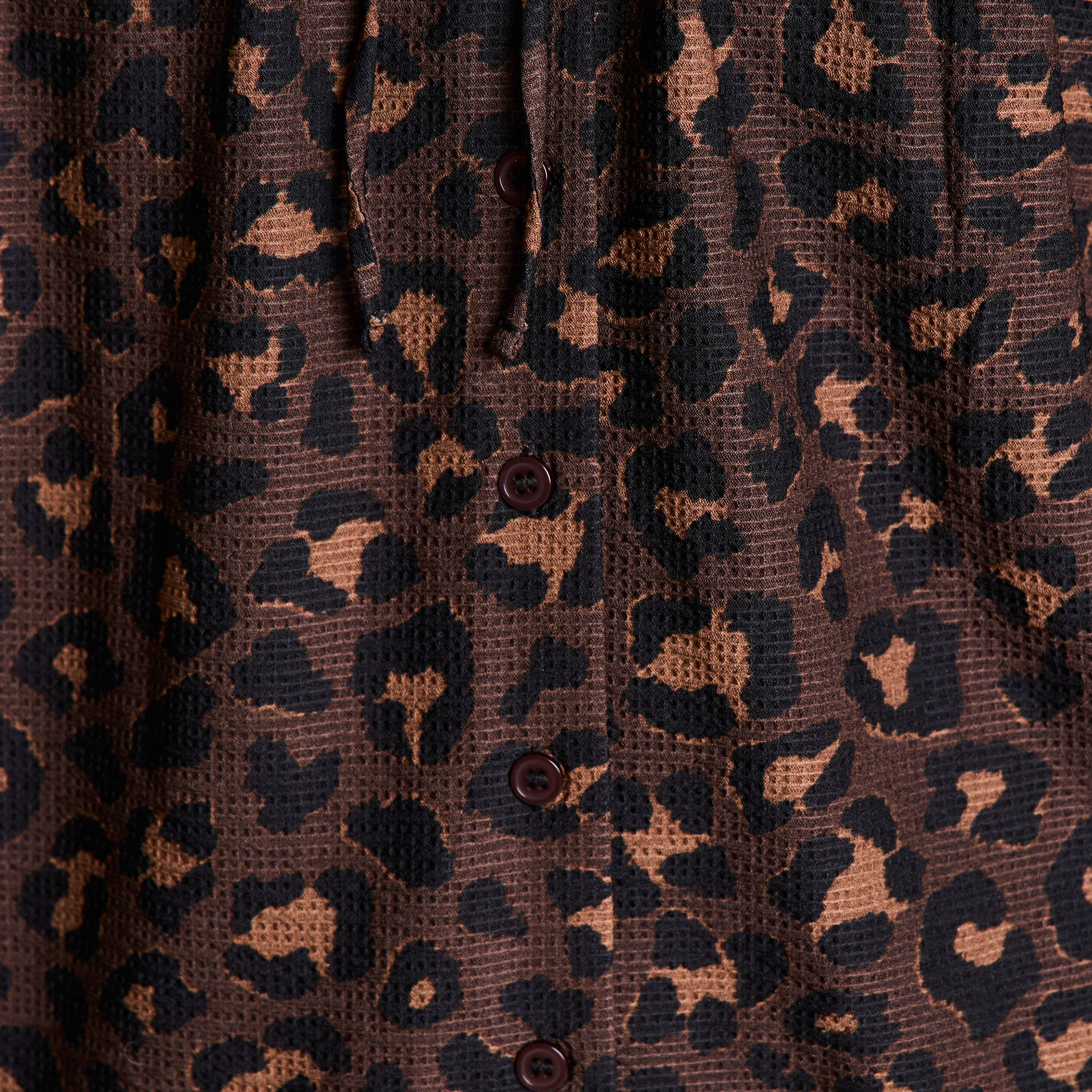 Blouse col v manches longues marron femme