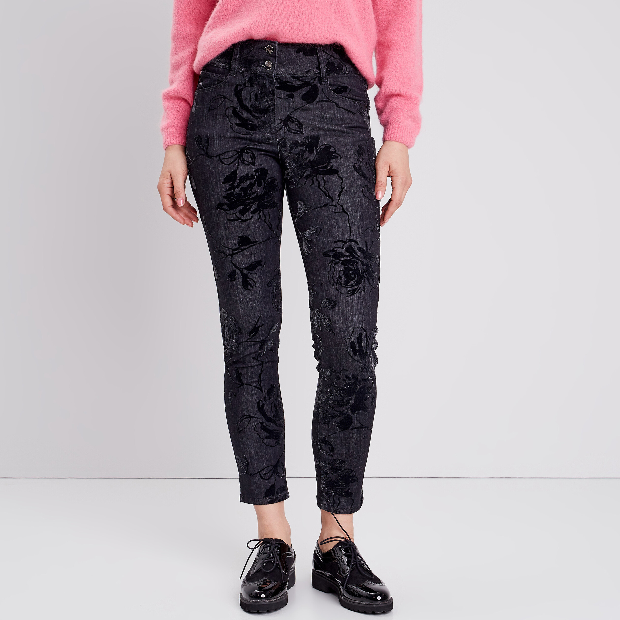 jean ajuste taille standard denim gris femme Jean ajusté taille standard denim gris femme