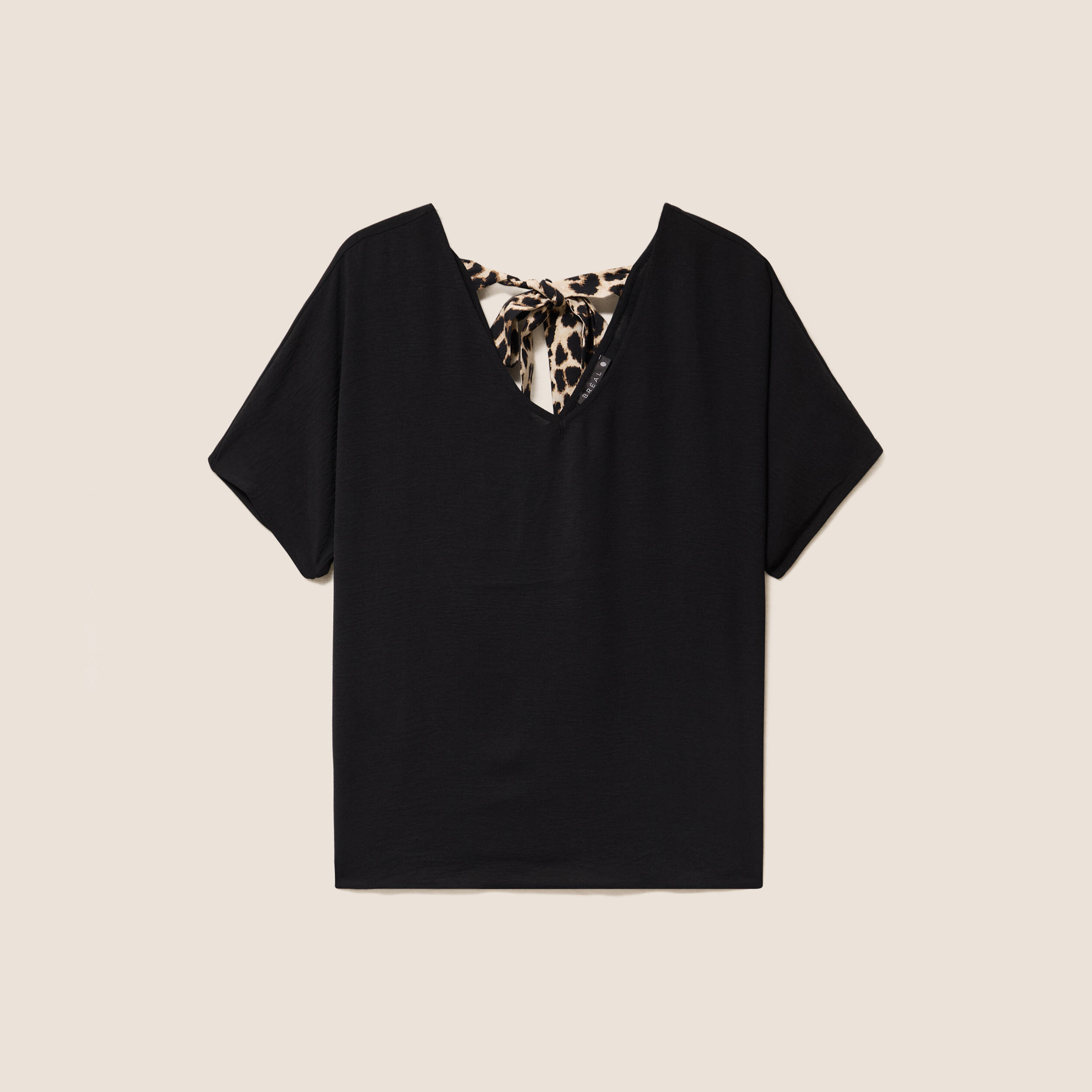blouse fluide manches 34 noir femme Blouse fluide manches 3/4 noir femme